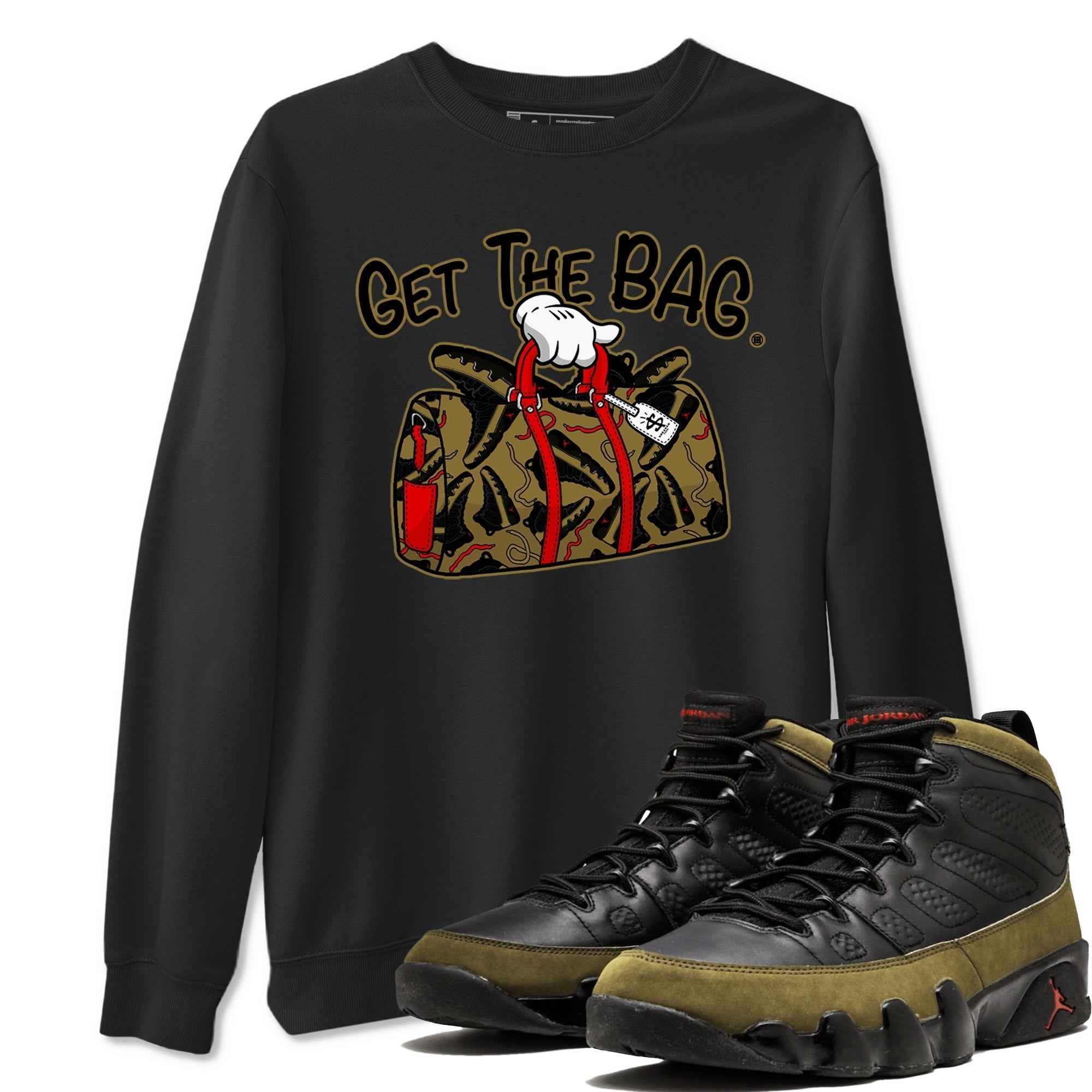 Get The Bag snkmatch Tees - Air Jordan 9 Olive