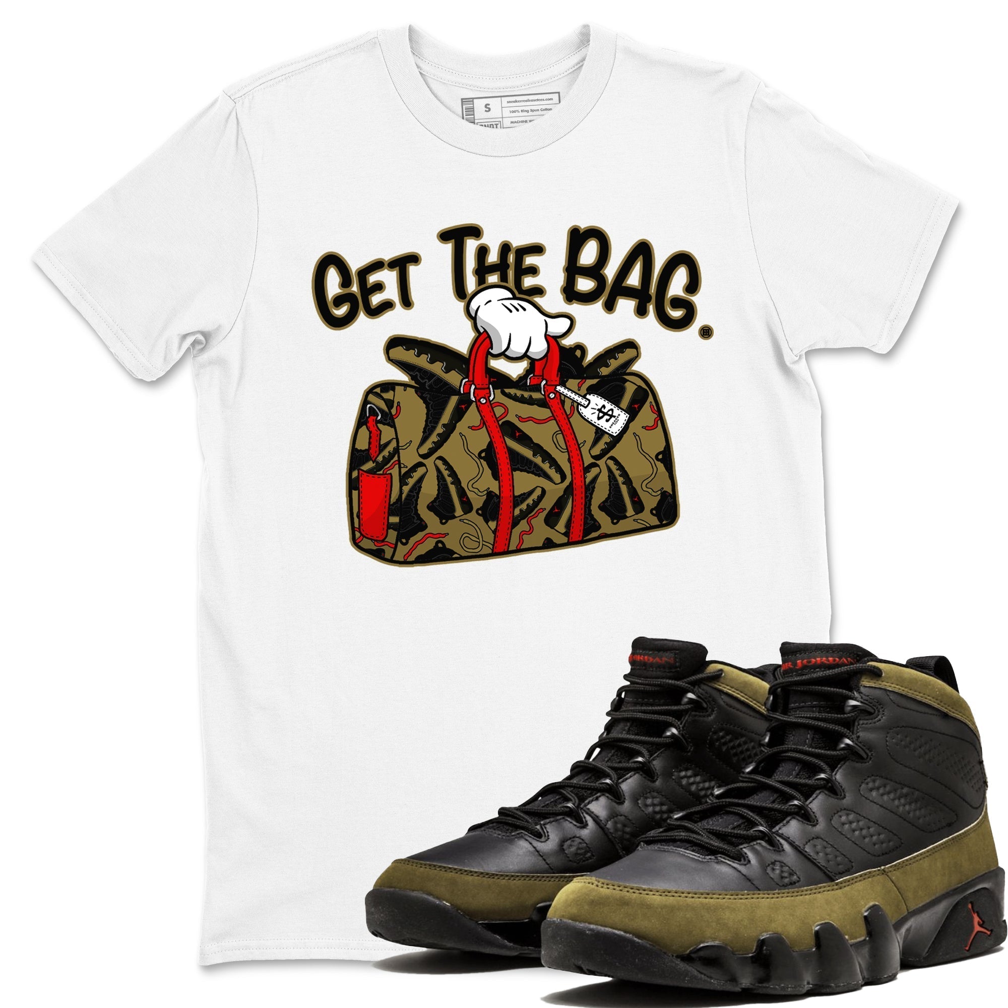 Get The Bag snkmatch Tees - Air Jordan 9 Olive