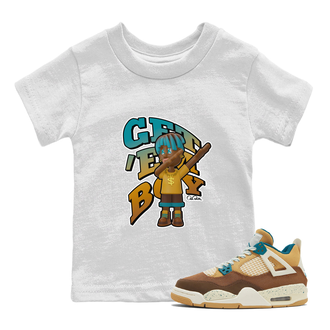 Get'em Boy snkmatch Tee Kids - Air Jordan 4 Cacao Wow
