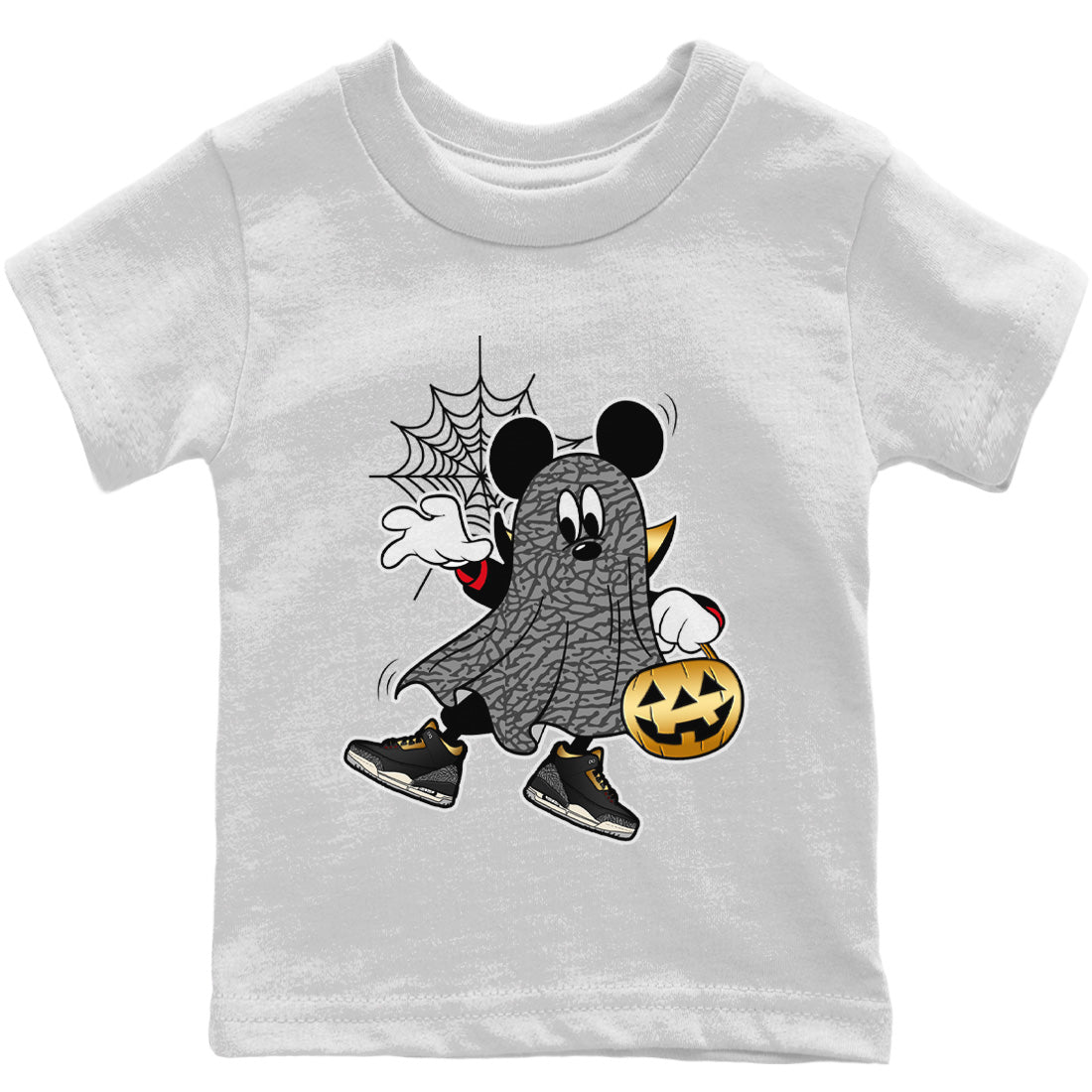 Ghost Mouse Kids Tops - Air Jordan 3 Black Gold