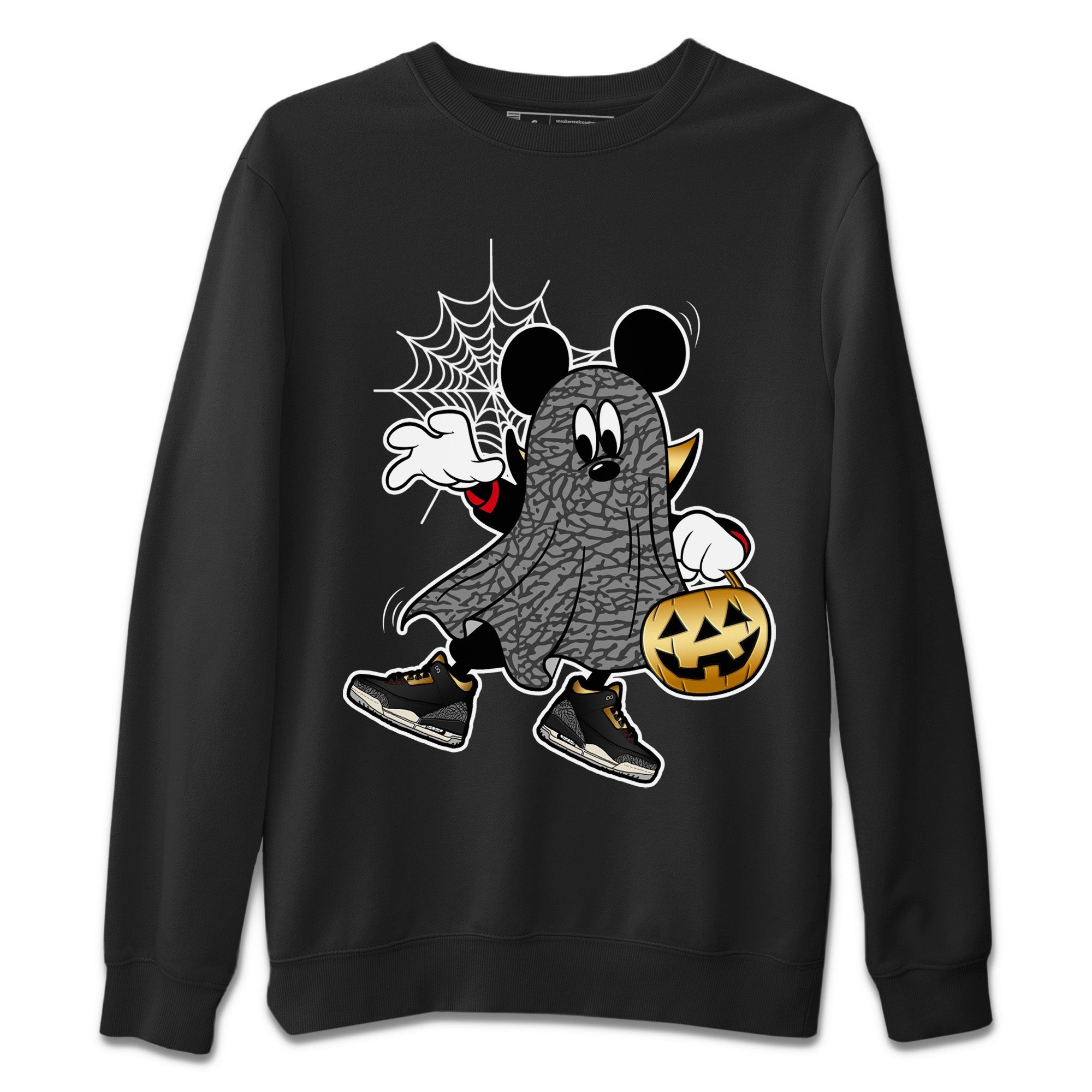 Ghost Mouse Unisex Tops - Air Jordan 3 Black Gold