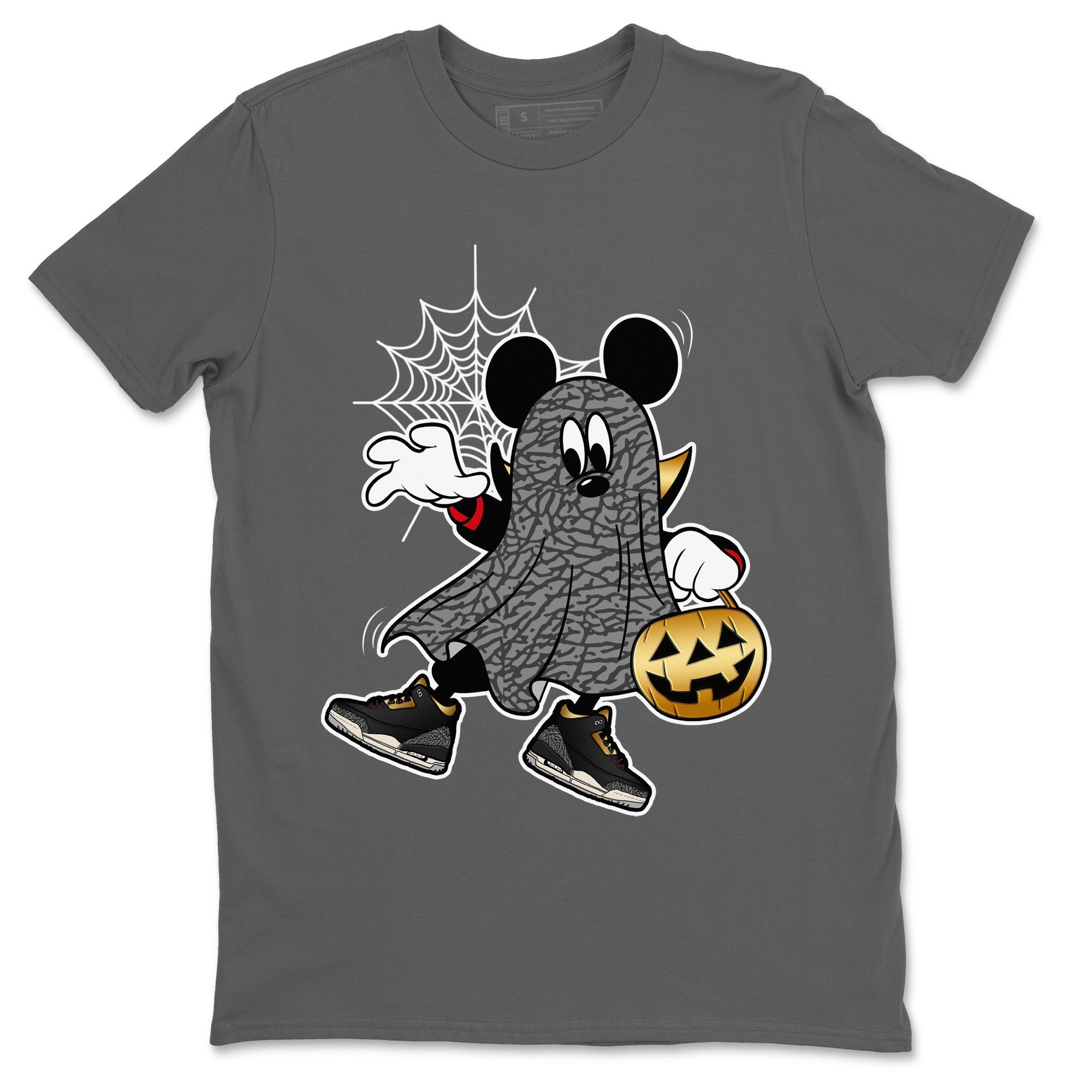 Ghost Mouse Unisex Tops - Air Jordan 3 Black Gold