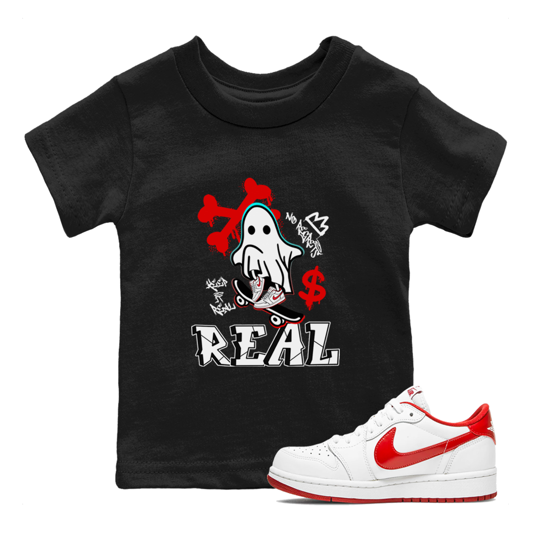 Ghost Skater snkmatch Tee Kids - Air Jordan 1 University Red