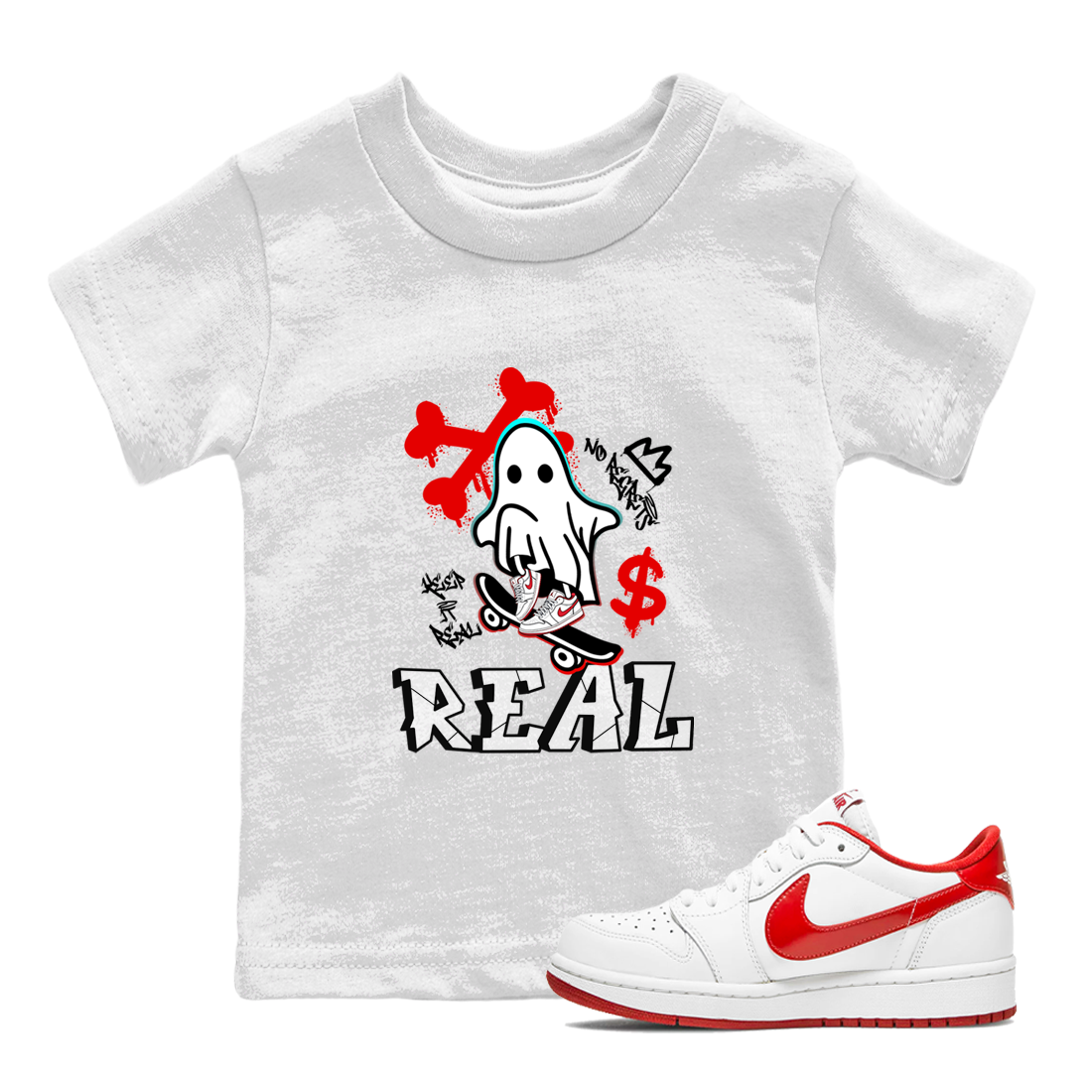 Ghost Skater snkmatch Tee Kids - Air Jordan 1 University Red