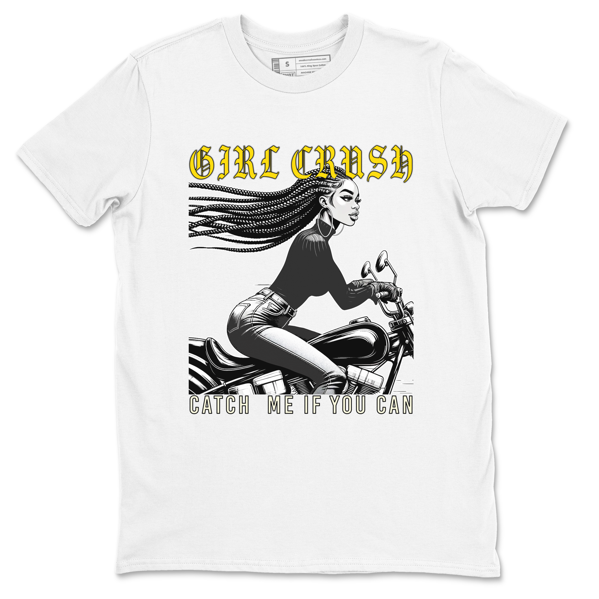 Girl Crash snkmatch Tees - Air Jordan 4 Vivid Sulfur