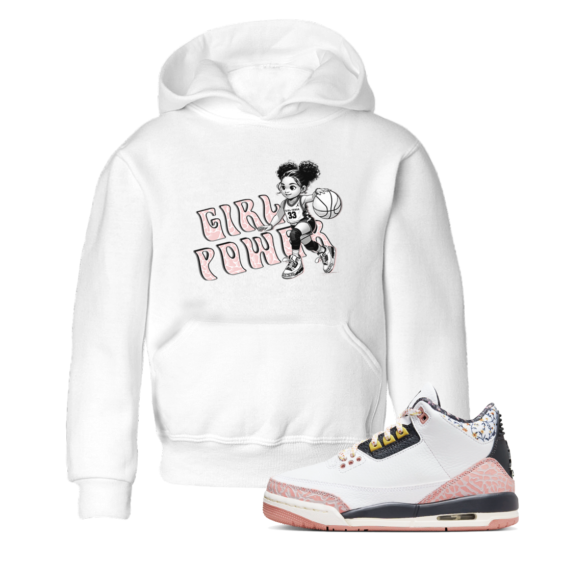 Girl Power snkmatch Tees Kids - Air Jordan 3 Vintage Floral