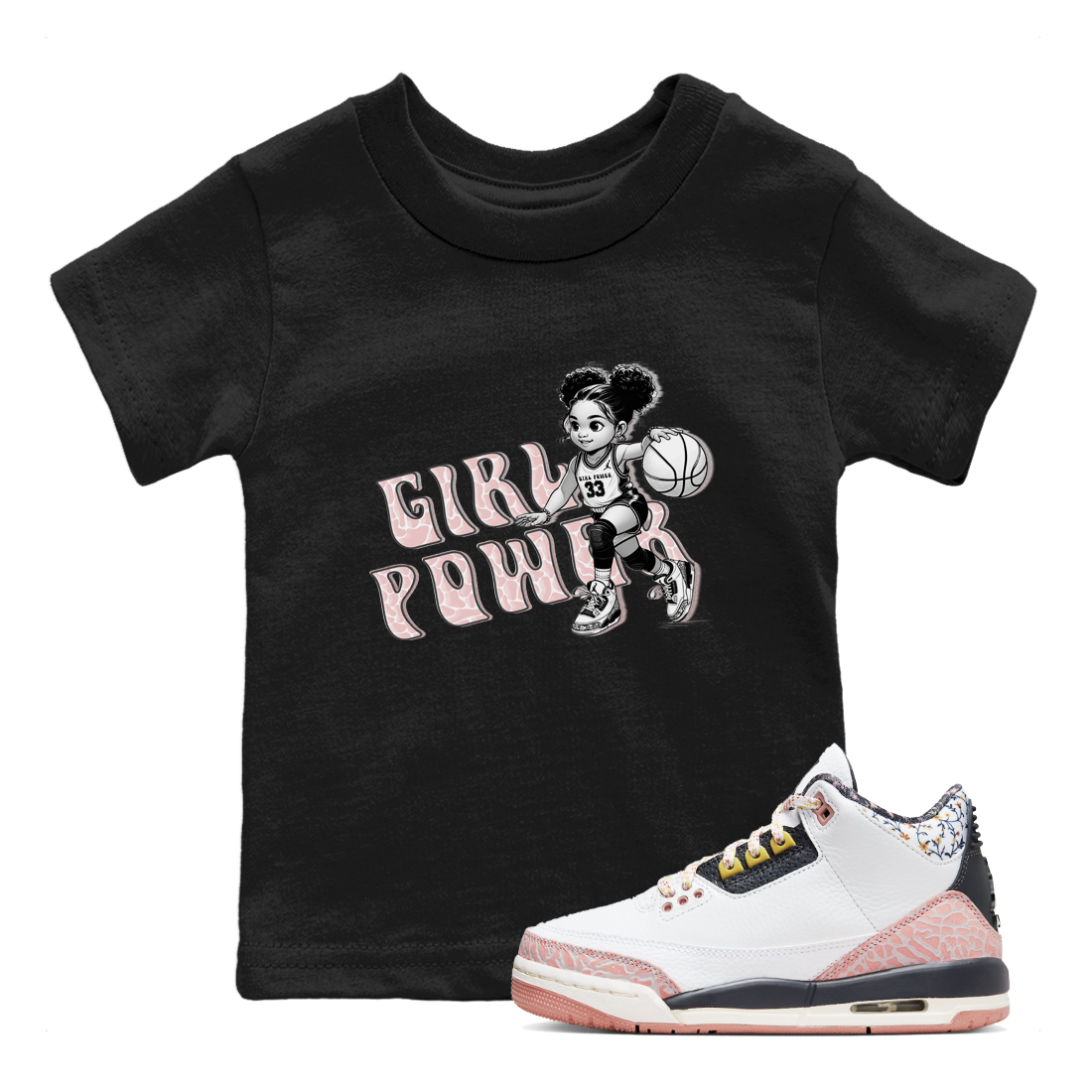 Girl Power snkmatch Tees Kids - Air Jordan 3 Vintage Floral