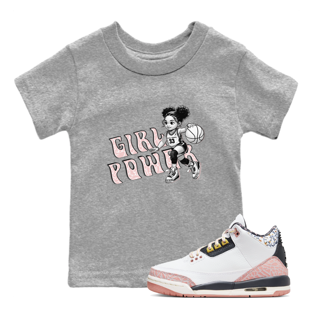 Girl Power snkmatch Tees Kids - Air Jordan 3 Vintage Floral