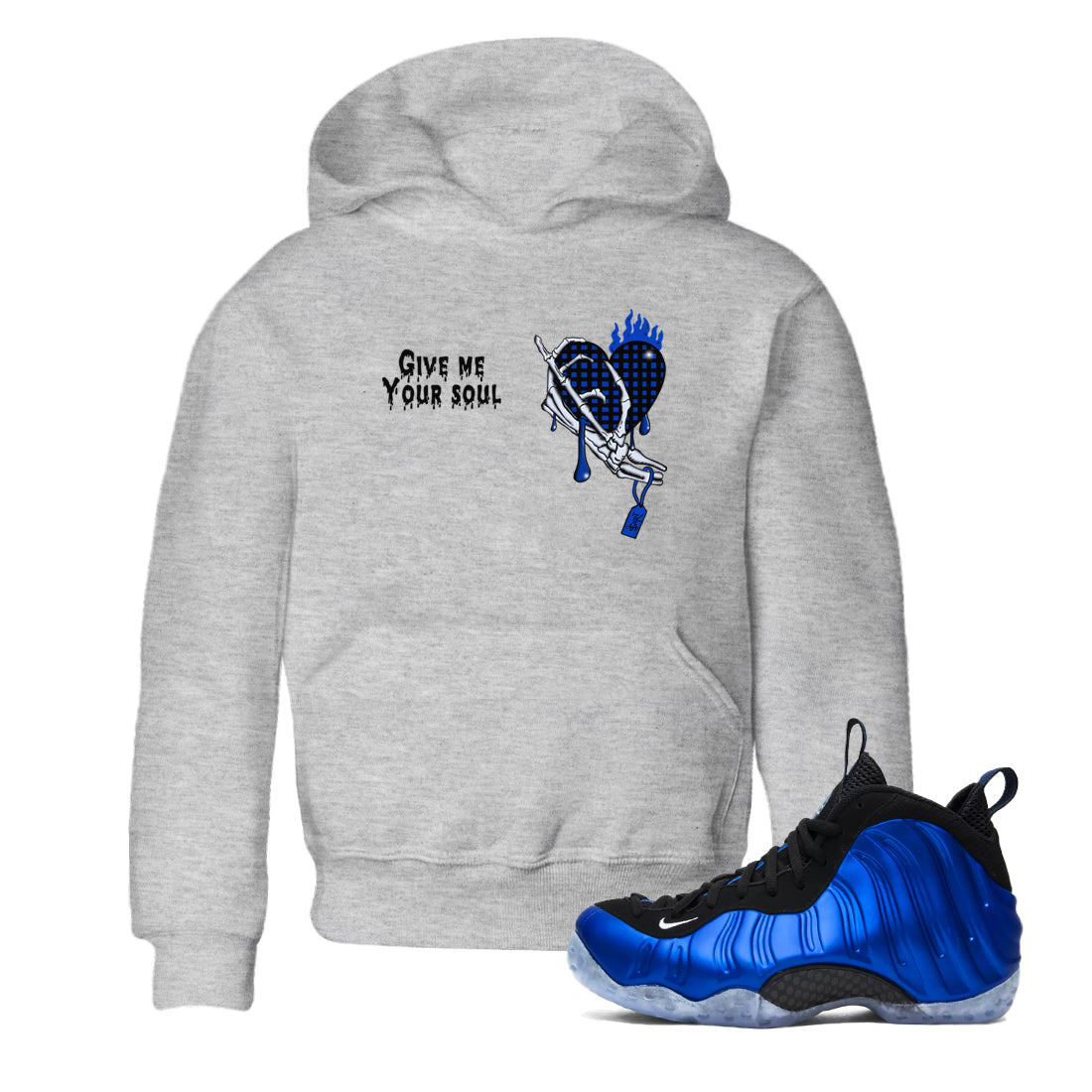 Give Me Your Soul snkmatch Tees Kids - Air Foamposite One Royal