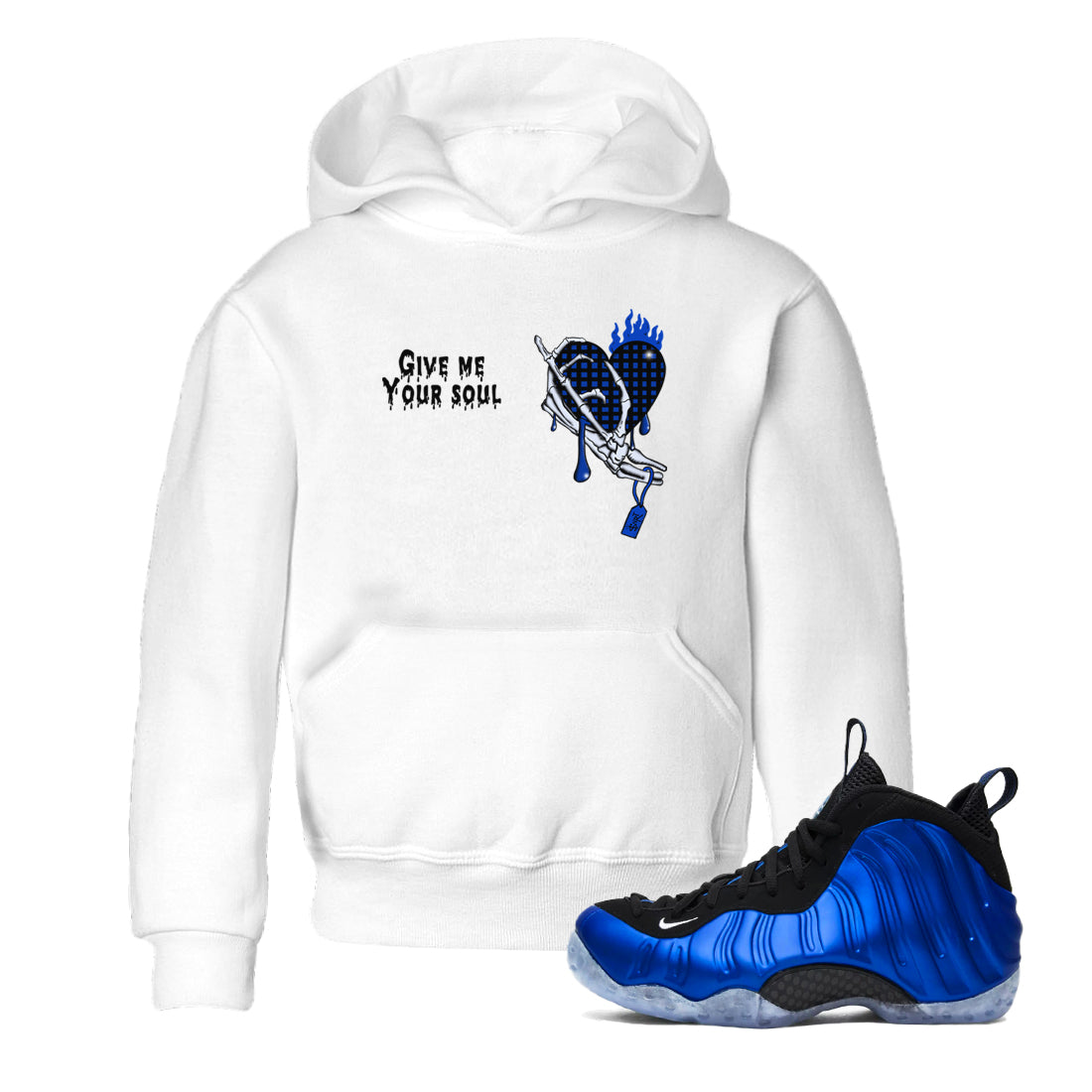 Give Me Your Soul snkmatch Tees Kids - Air Foamposite One Royal
