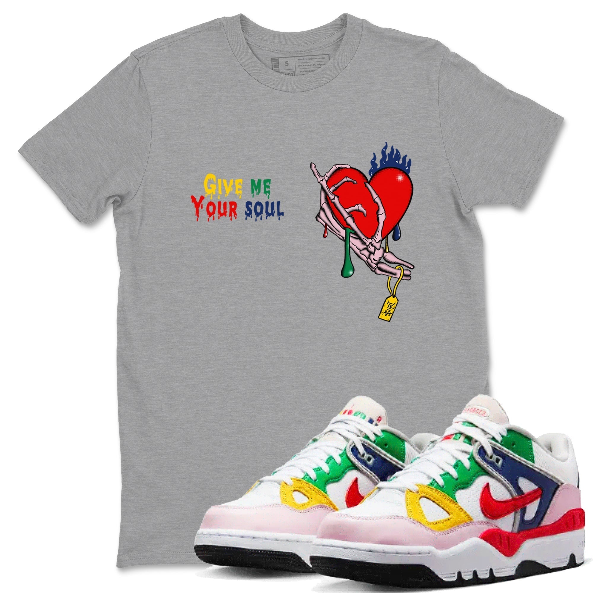 Give Me Your Soul snkmatch Tees - Air Force 3 Blue Void and Tour Yellow