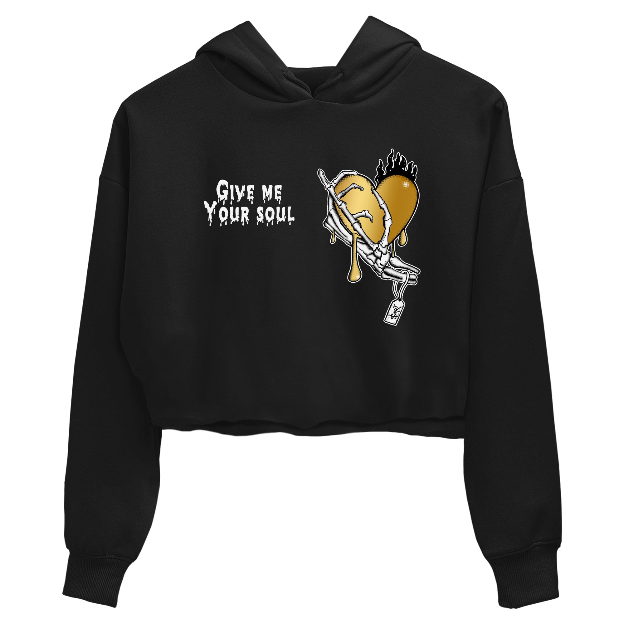 Give Me Your Soul snkmatch Women's Top - Air Jordan 1 Black Metallic Gold