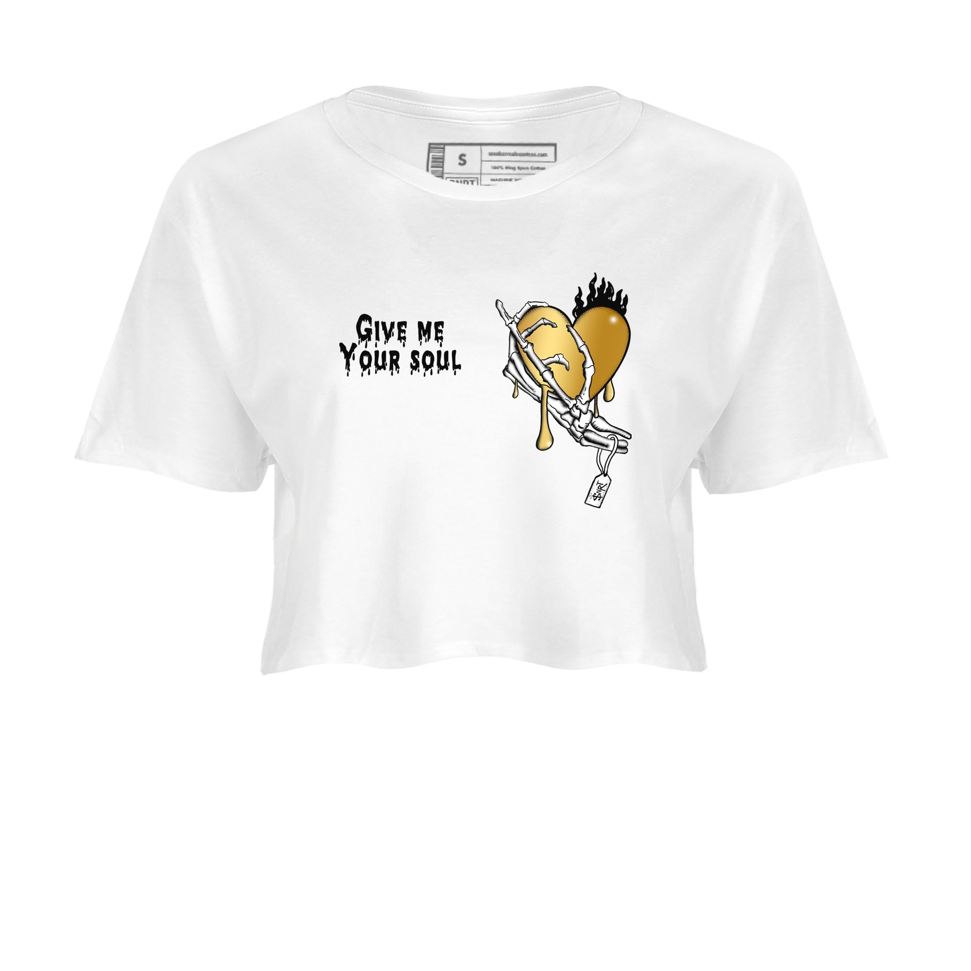 Give Me Your Soul snkmatch Women's Top - Air Jordan 1 Black Metallic Gold