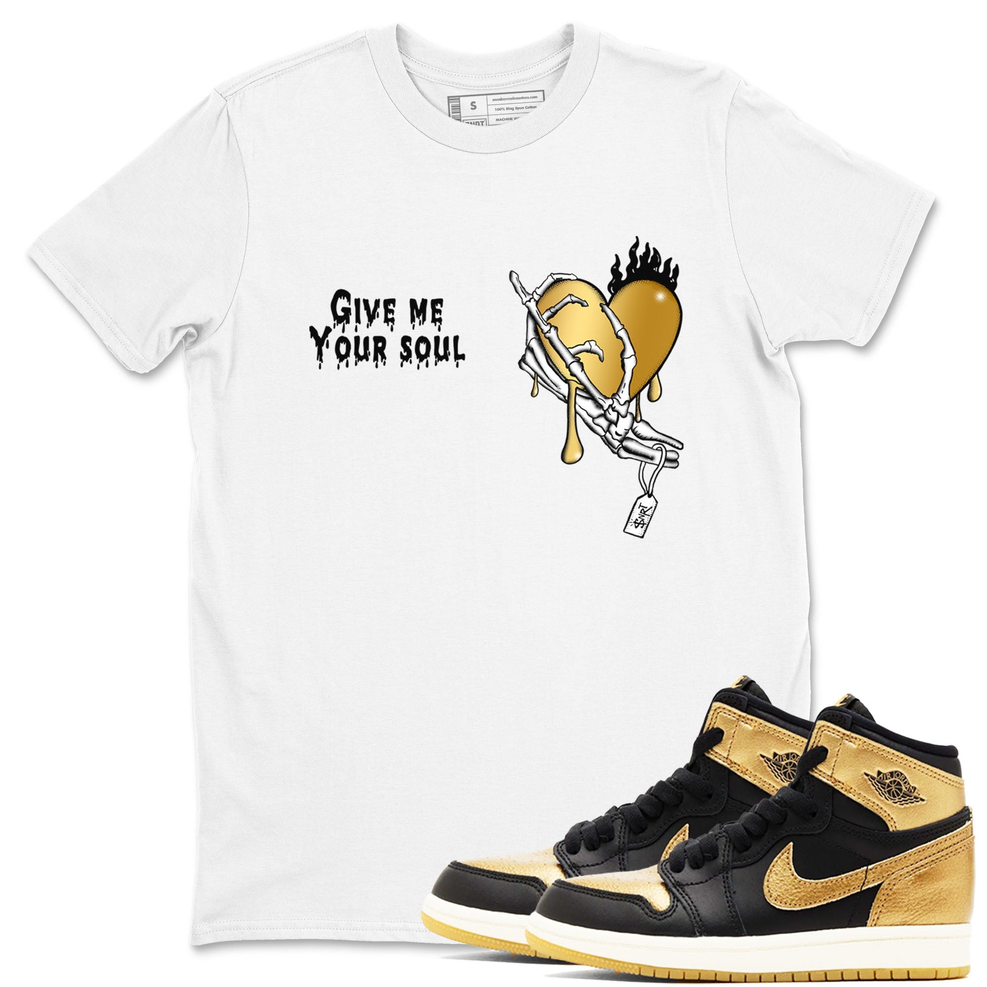 Give Me Your Soul snkmatch Tees - Air Jordan 1 Black Metallic Gold