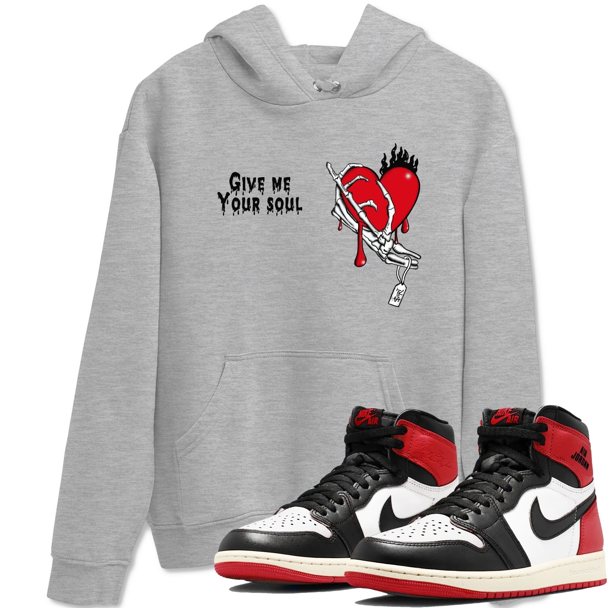 Give Me Your Soul snkmatch Tees - Air Jordan 1 Black Toe Reimagined