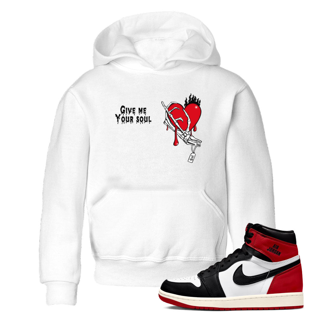 Give Me Your Soul snkmatch Tees Kids - Air Jordan 1 Black Toe Reimagined