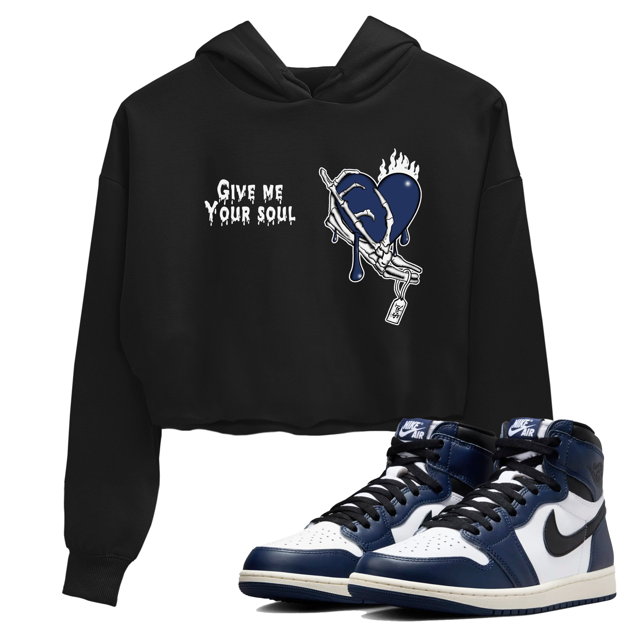 Give Me Your Soul snkmatch Women's Top - Air Jordan 1 Midnight Navy