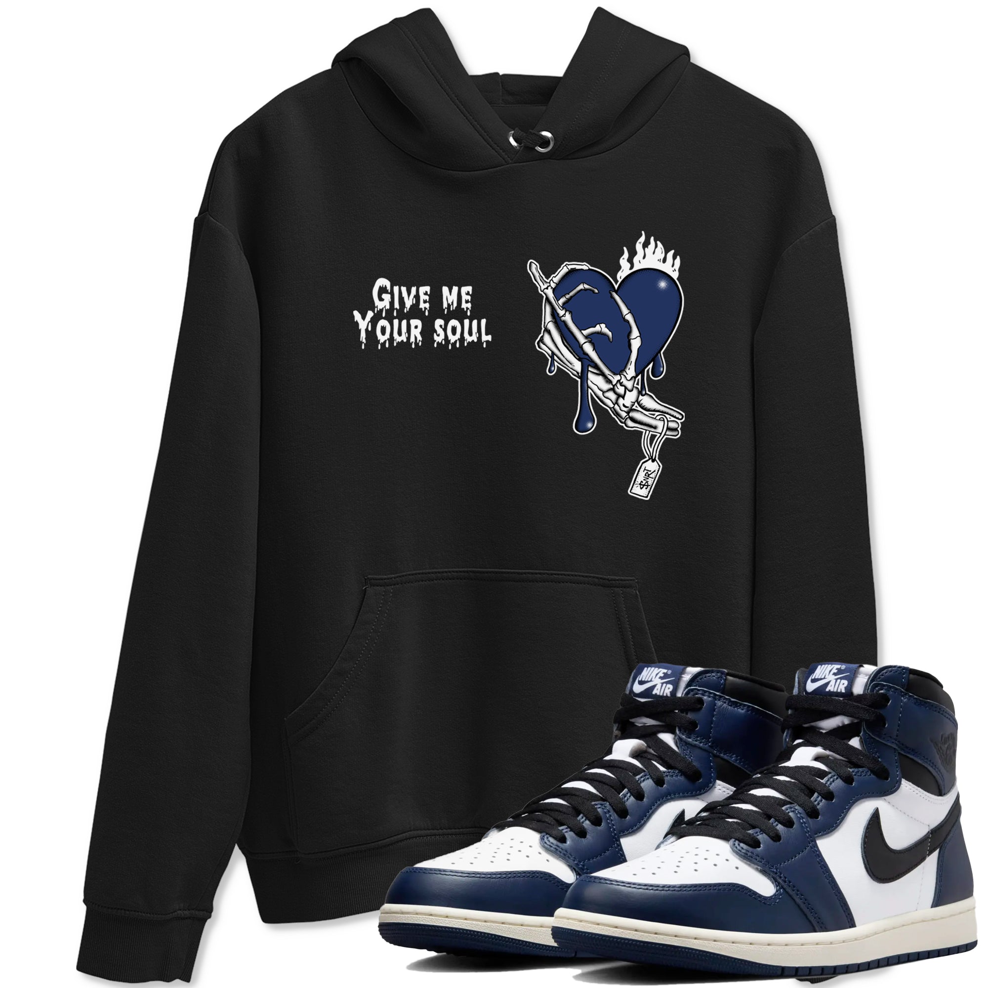 Give Me Your Soul snkmatch Tees - Air Jordan 1 Midnight Navy