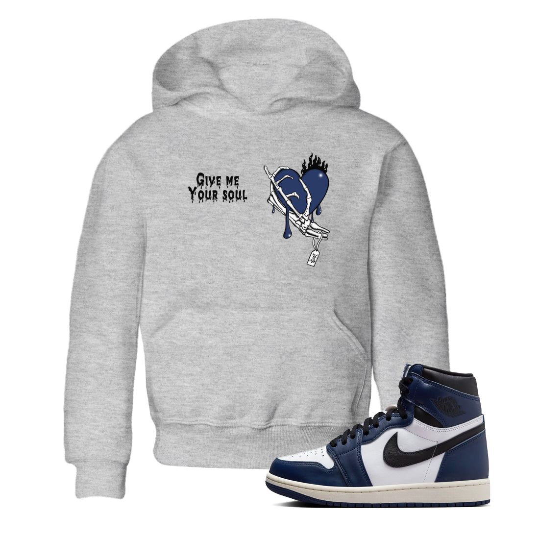 Give Me Your Soul snkmatch Tees Kids - Air Jordan 1 Midnight Navy