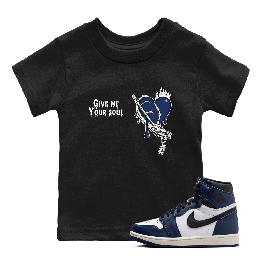 Give Me Your Soul snkmatch Tees Kids - Air Jordan 1 Midnight Navy