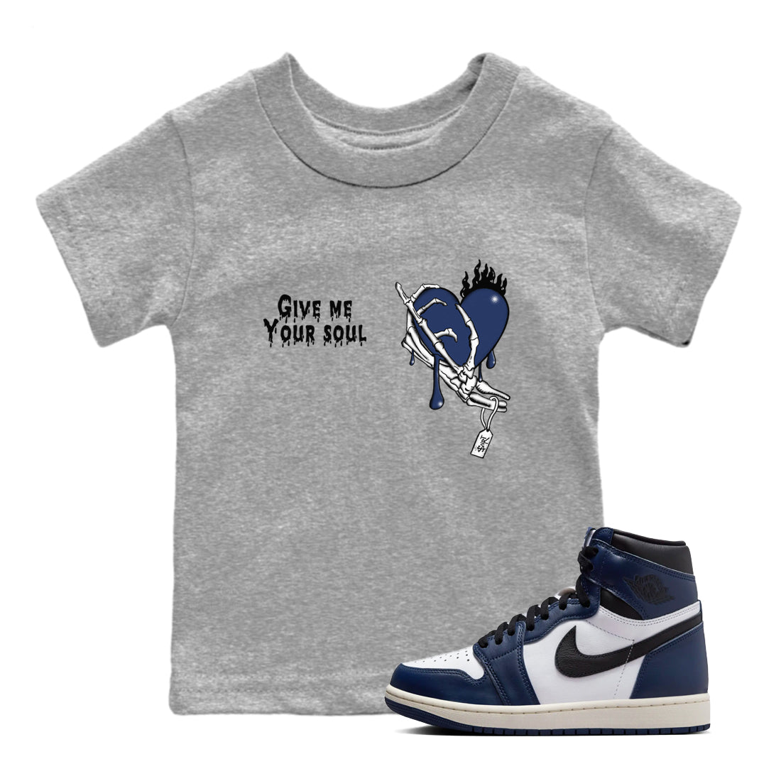 Give Me Your Soul snkmatch Tees Kids - Air Jordan 1 Midnight Navy