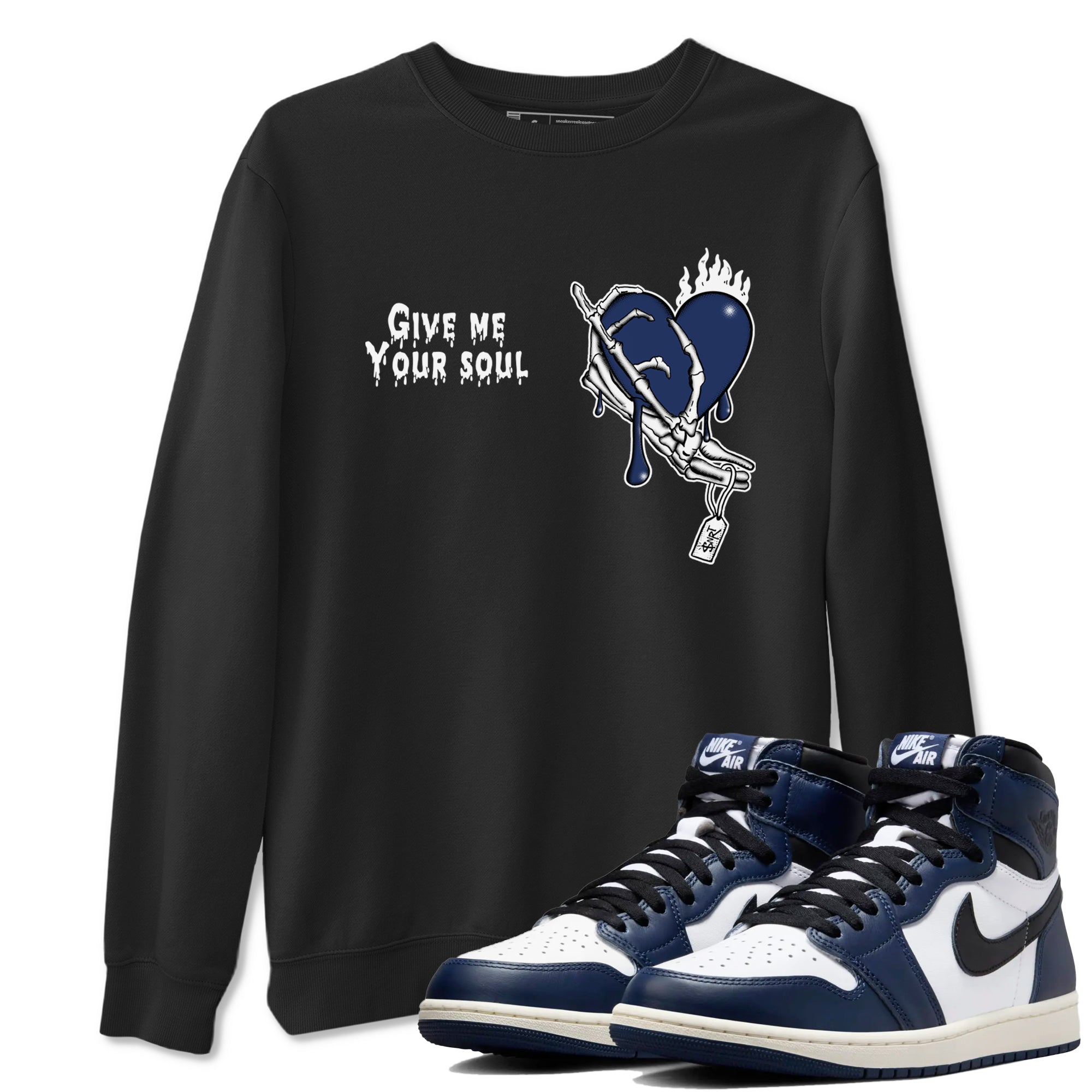 Give Me Your Soul snkmatch Tees - Air Jordan 1 Midnight Navy