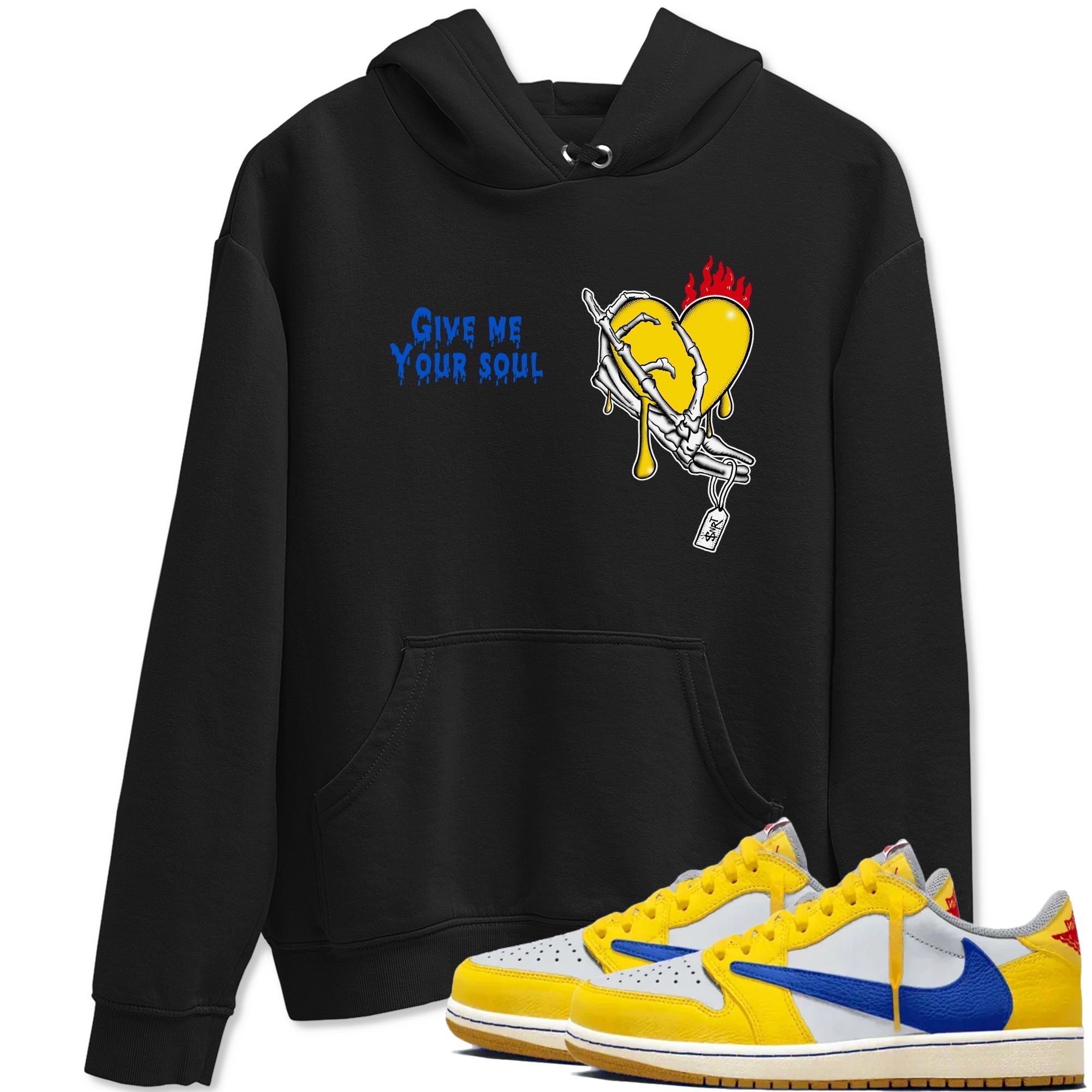 Give Me Your Soul snkmatch Tees - Air Jordan 1 Travis Scott Canary