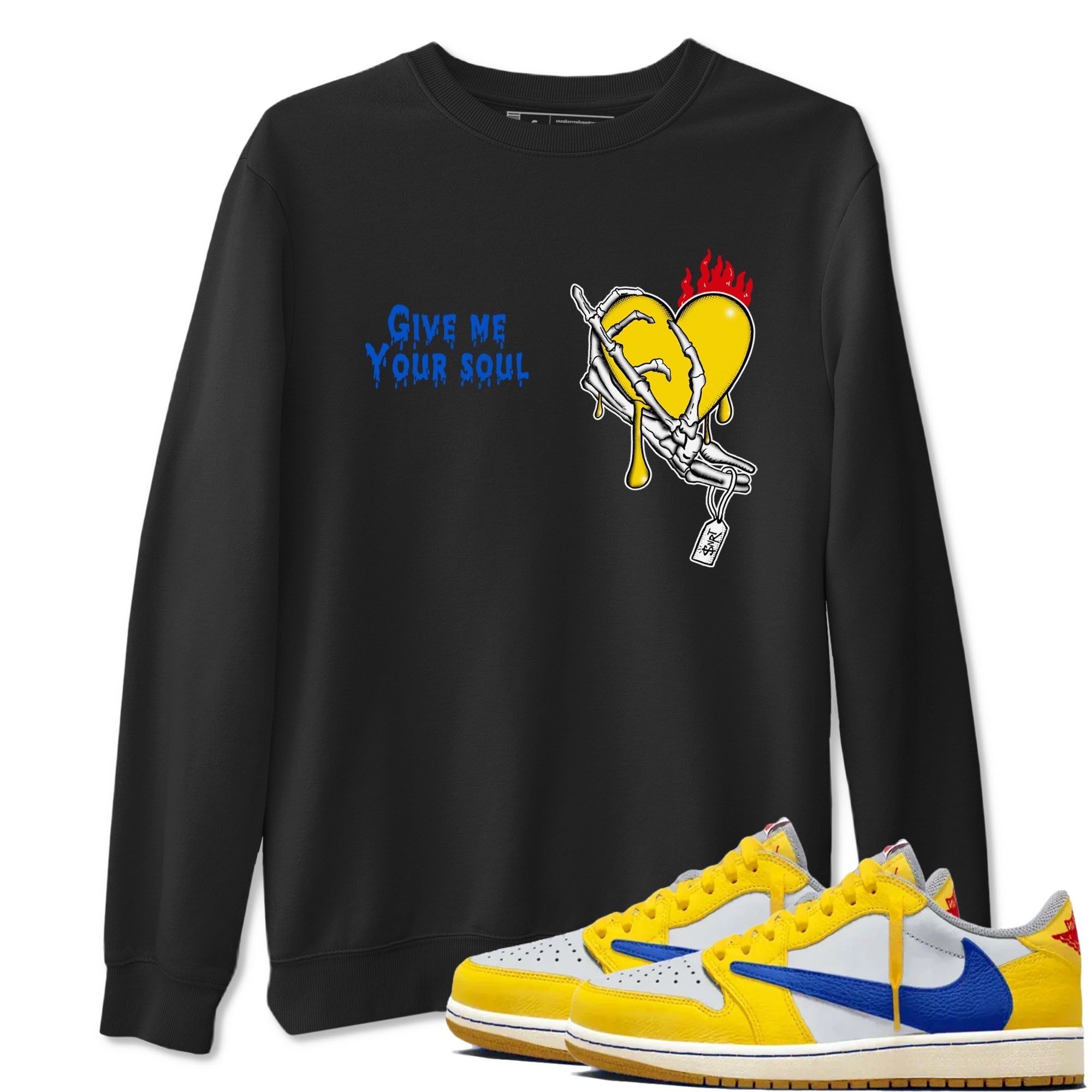 Give Me Your Soul snkmatch Tees - Air Jordan 1 Travis Scott Canary