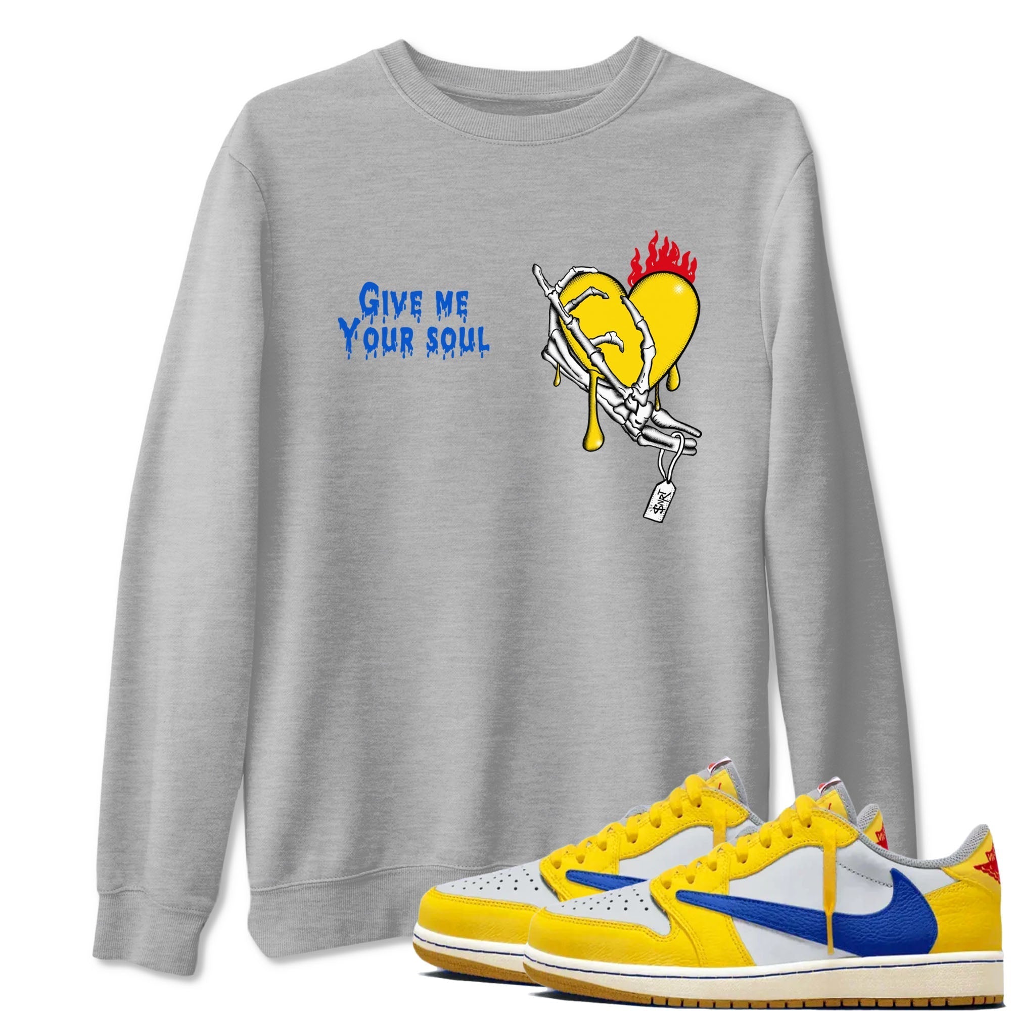Give Me Your Soul snkmatch Tees - Air Jordan 1 Travis Scott Canary