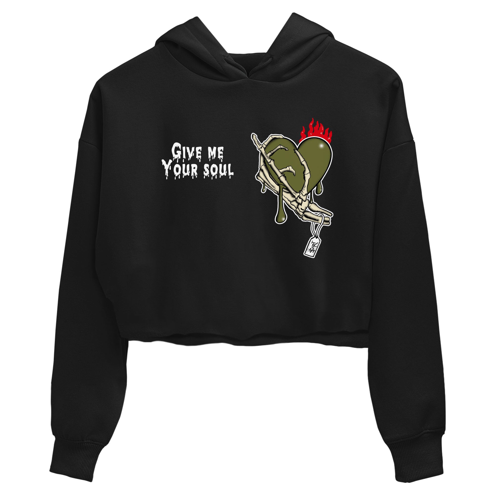 Give Me Your Soul snkmatch Women's Top - Air Jordan 1 Travis Scott Medium Olive
