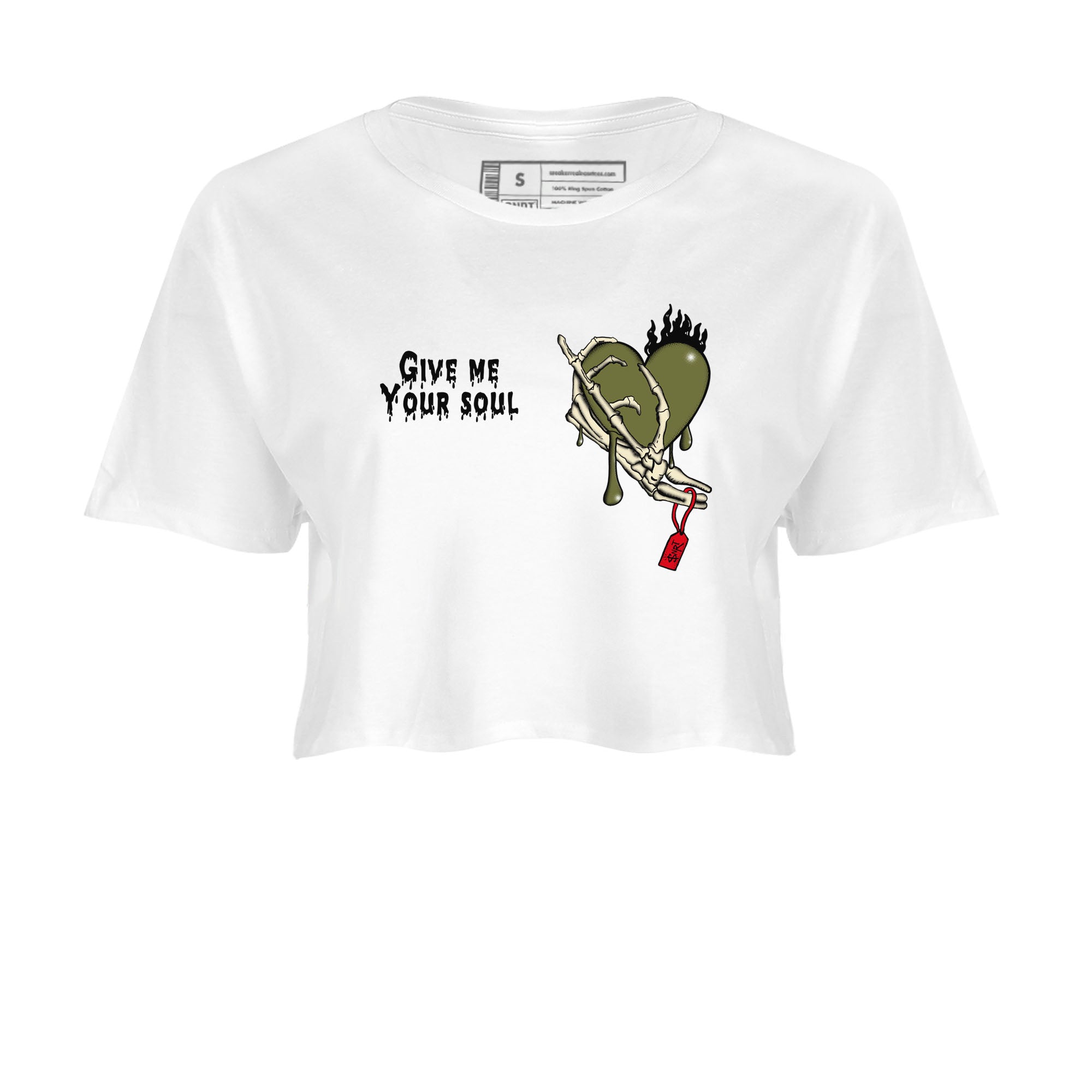 Give Me Your Soul snkmatch Women's Top - Air Jordan 1 Travis Scott Medium Olive