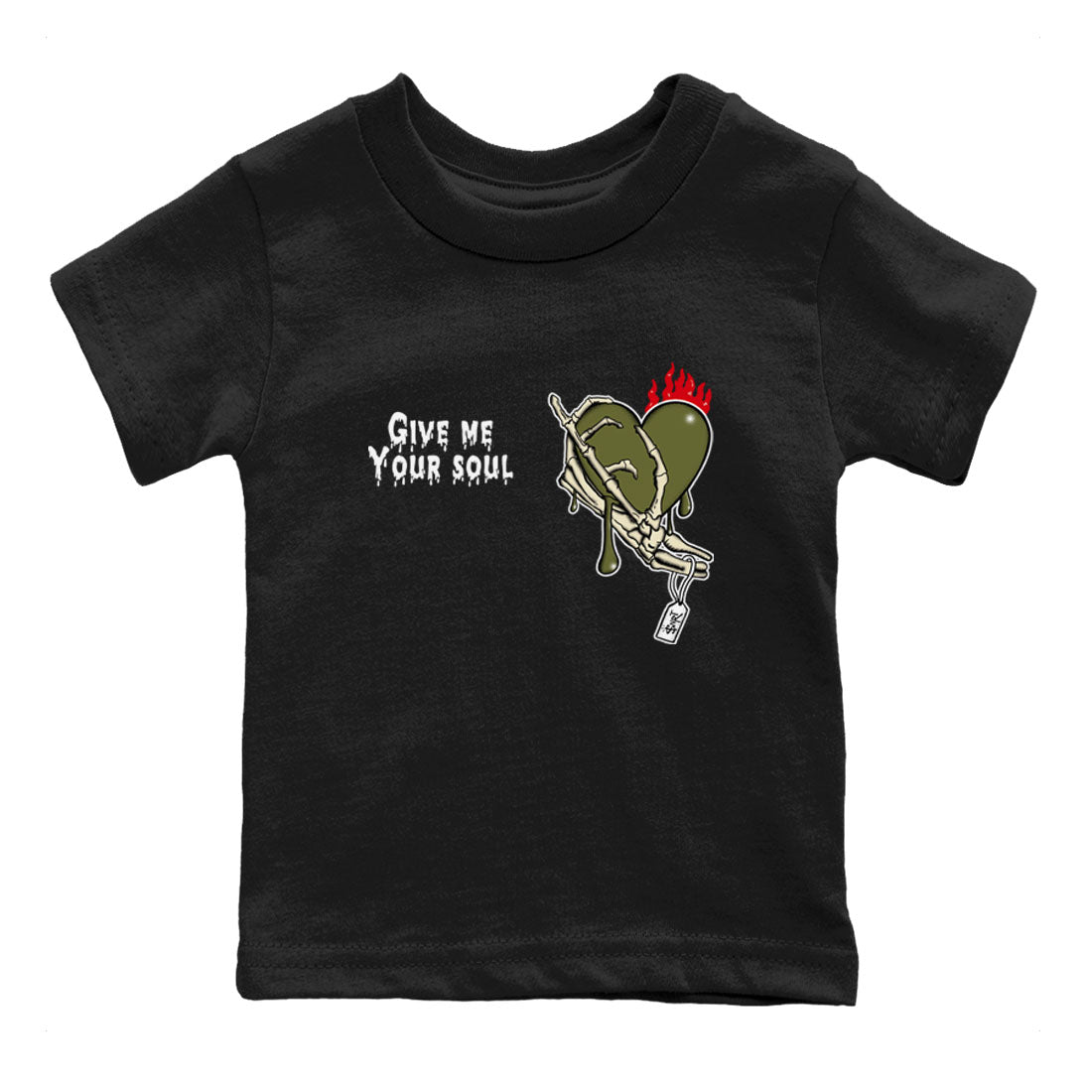Give Me Your Soul snkmatch Tees Kids - Air Jordan 1 Travis Scott Medium Olive