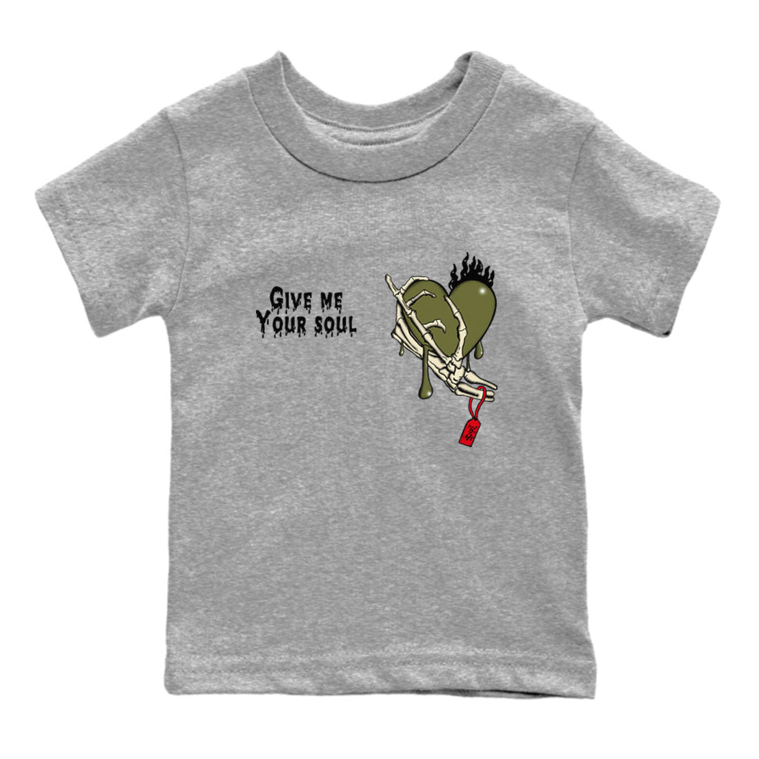 Give Me Your Soul snkmatch Tees Kids - Air Jordan 1 Travis Scott Medium Olive