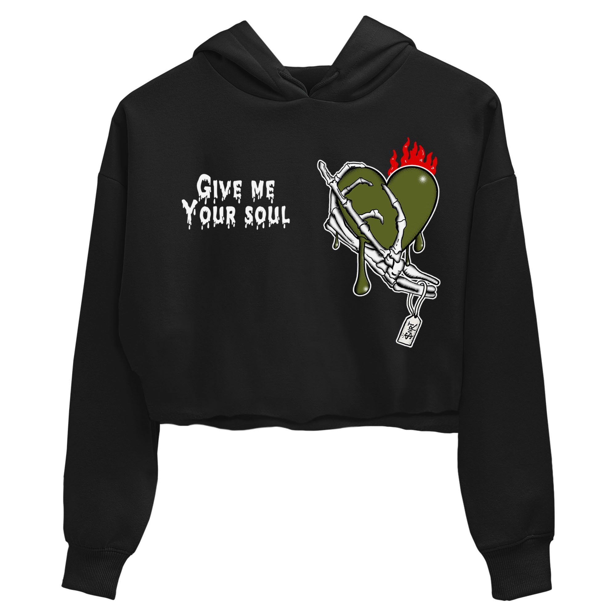 Give Me Your Soul snkmatch Women's Top - Air Jordan 1 Travis Scott Olive