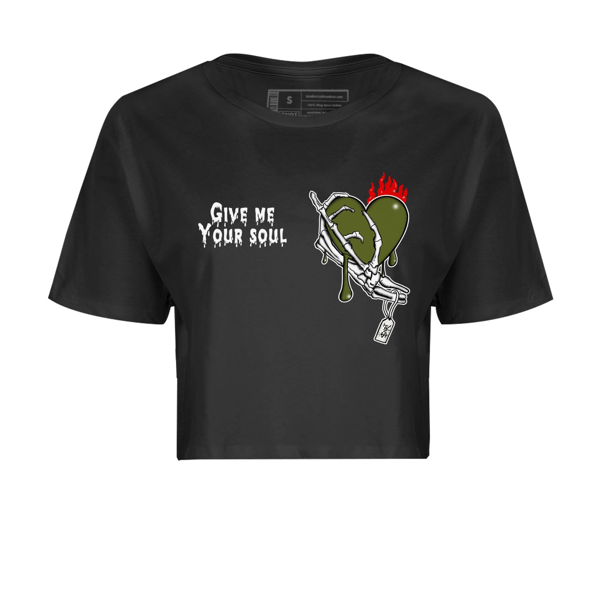 Give Me Your Soul snkmatch Women's Top - Air Jordan 1 Travis Scott Olive
