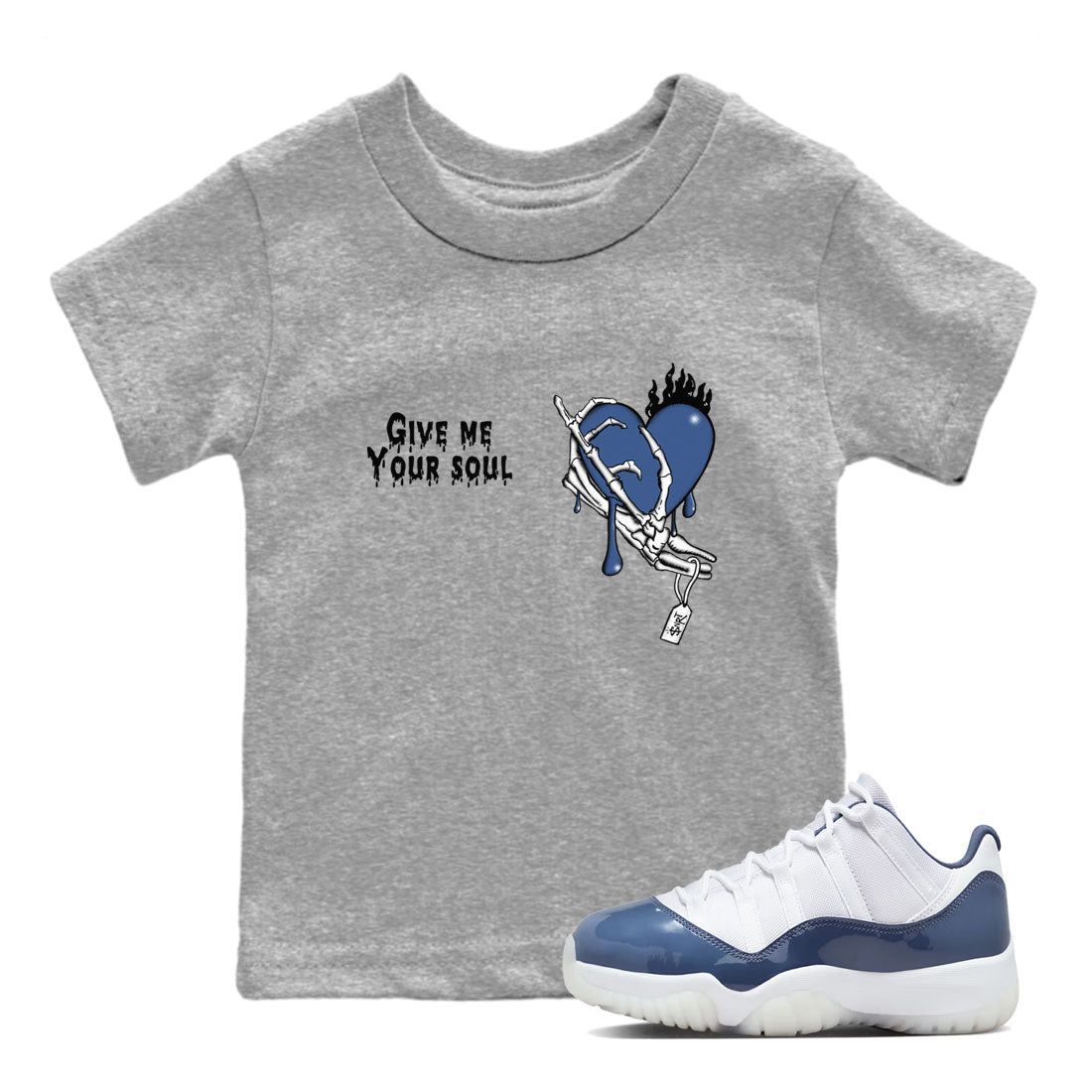 Give Me Your Soul snkmatch Tees Kids - Air Jordan 11 Diffused Blue