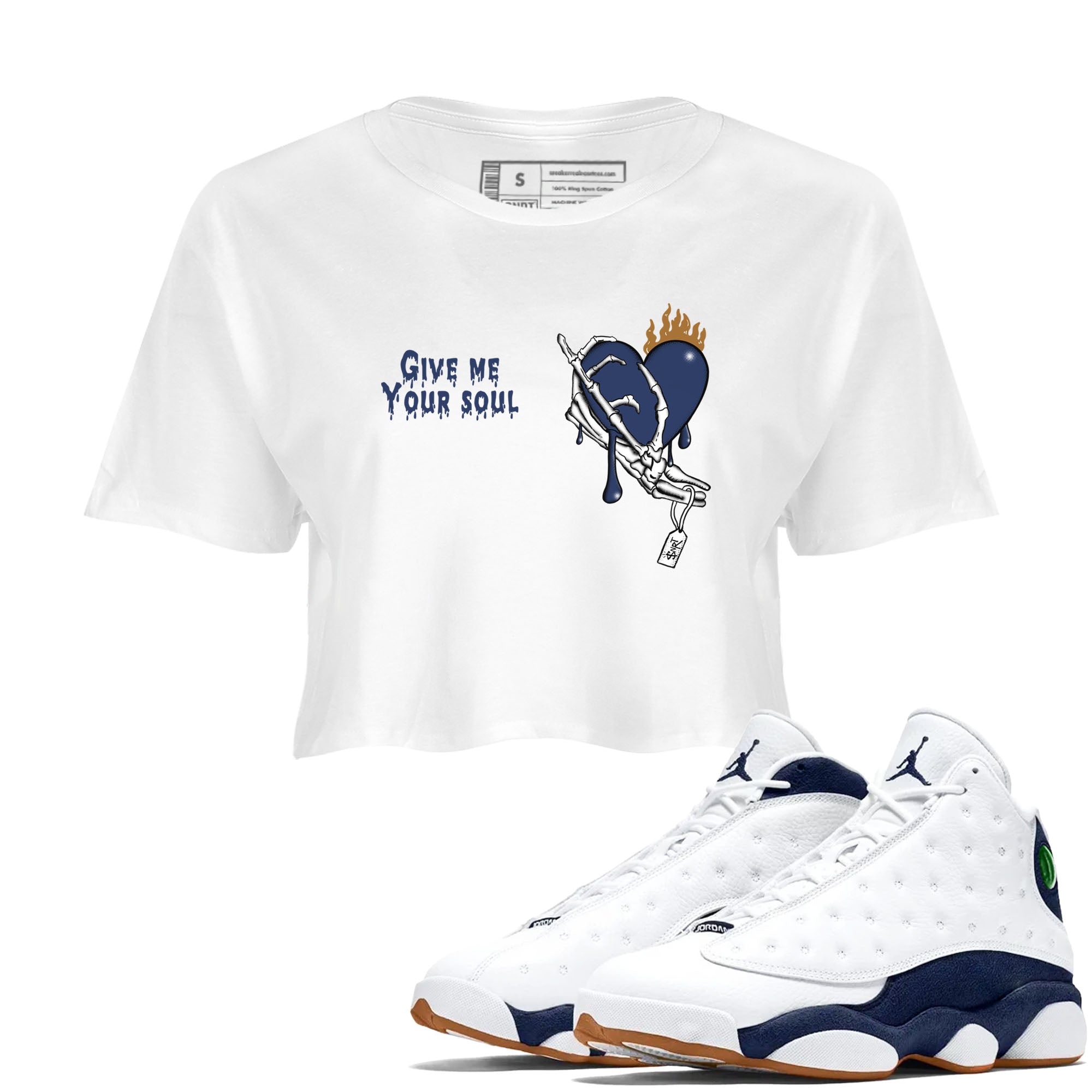 Give Me Your Soul snkmatch Women's Top - Air Jordan 13 Midnight Navy