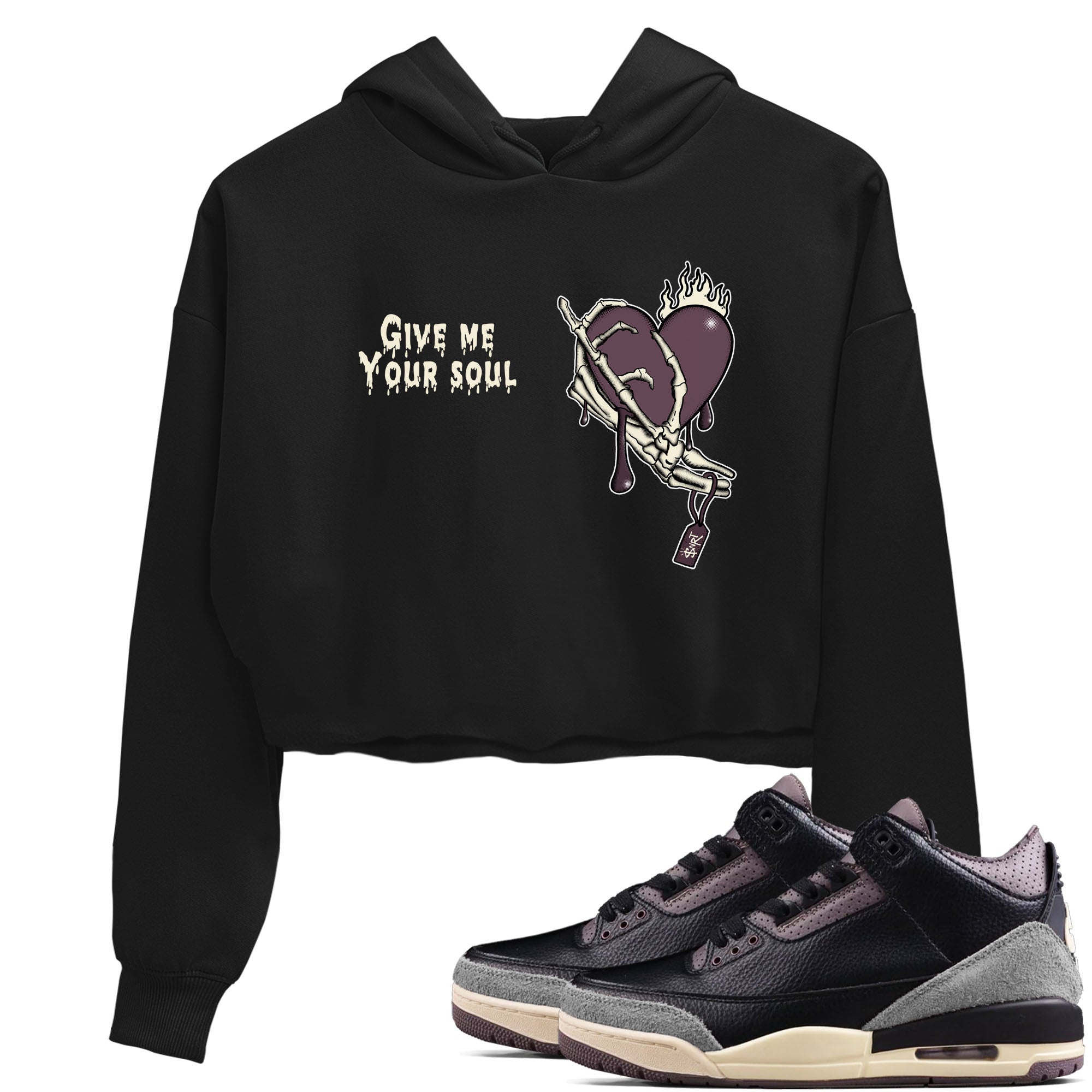 Give Me Your Soul snkmatch Women's Top - Air Jordan 3 A Ma Maniere x Black