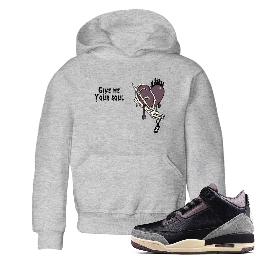 Give Me Your Soul snkmatch Tees Kids - Air Jordan 3 A Ma Maniere x Black