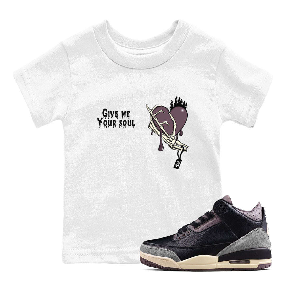 Give Me Your Soul snkmatch Tees Kids - Air Jordan 3 A Ma Maniere x Black