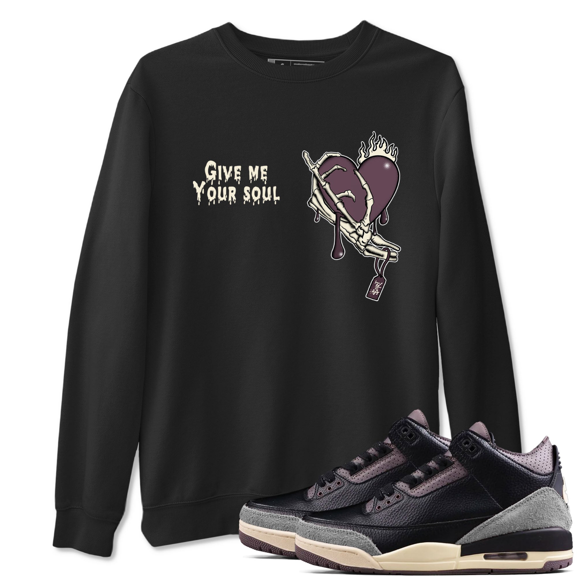 Give Me Your Soul snkmatch Tees - Air Jordan 3 A Ma Maniere x Black