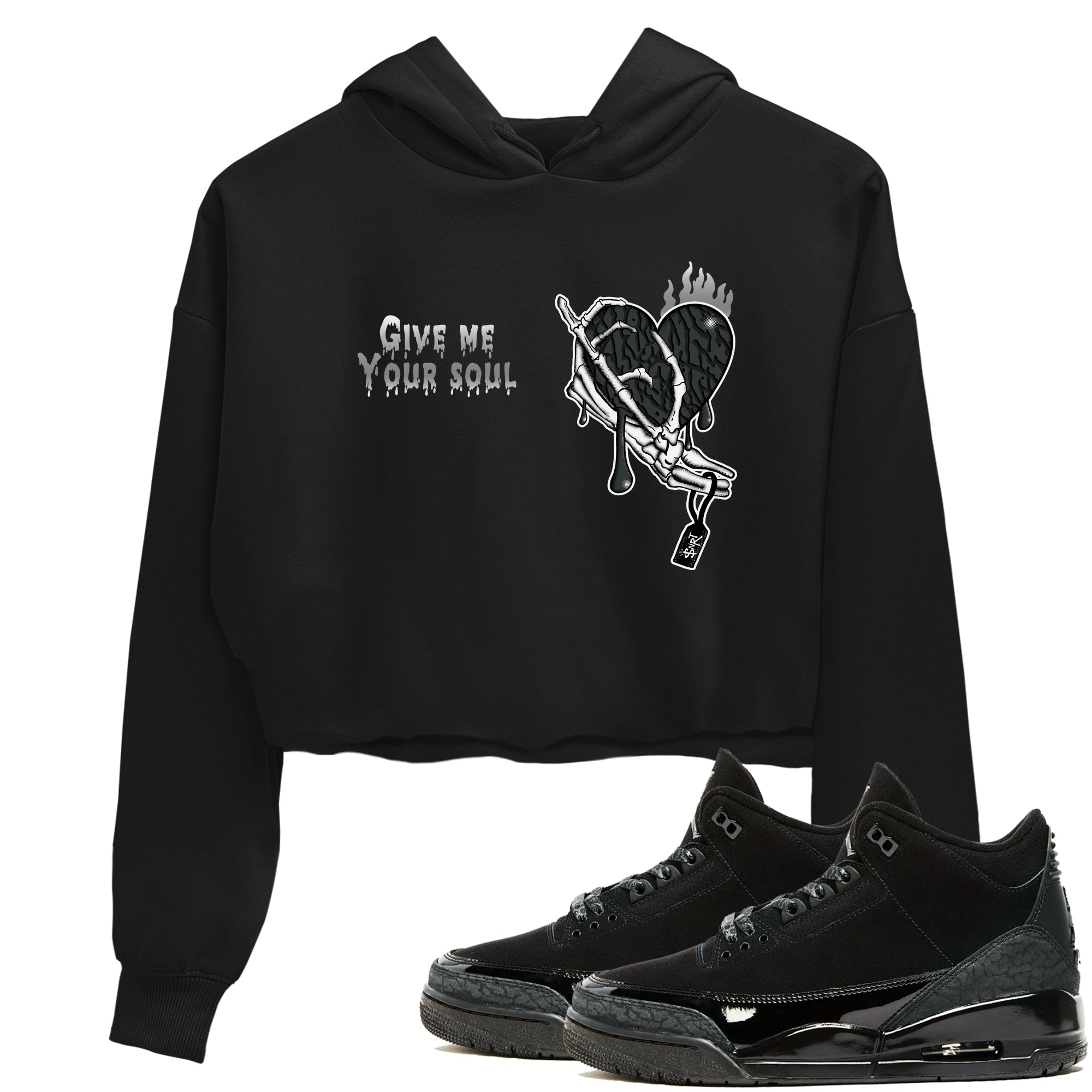Give Me Your Soul snkmatch Women's Top - Air Jordan 3 Black Cat
