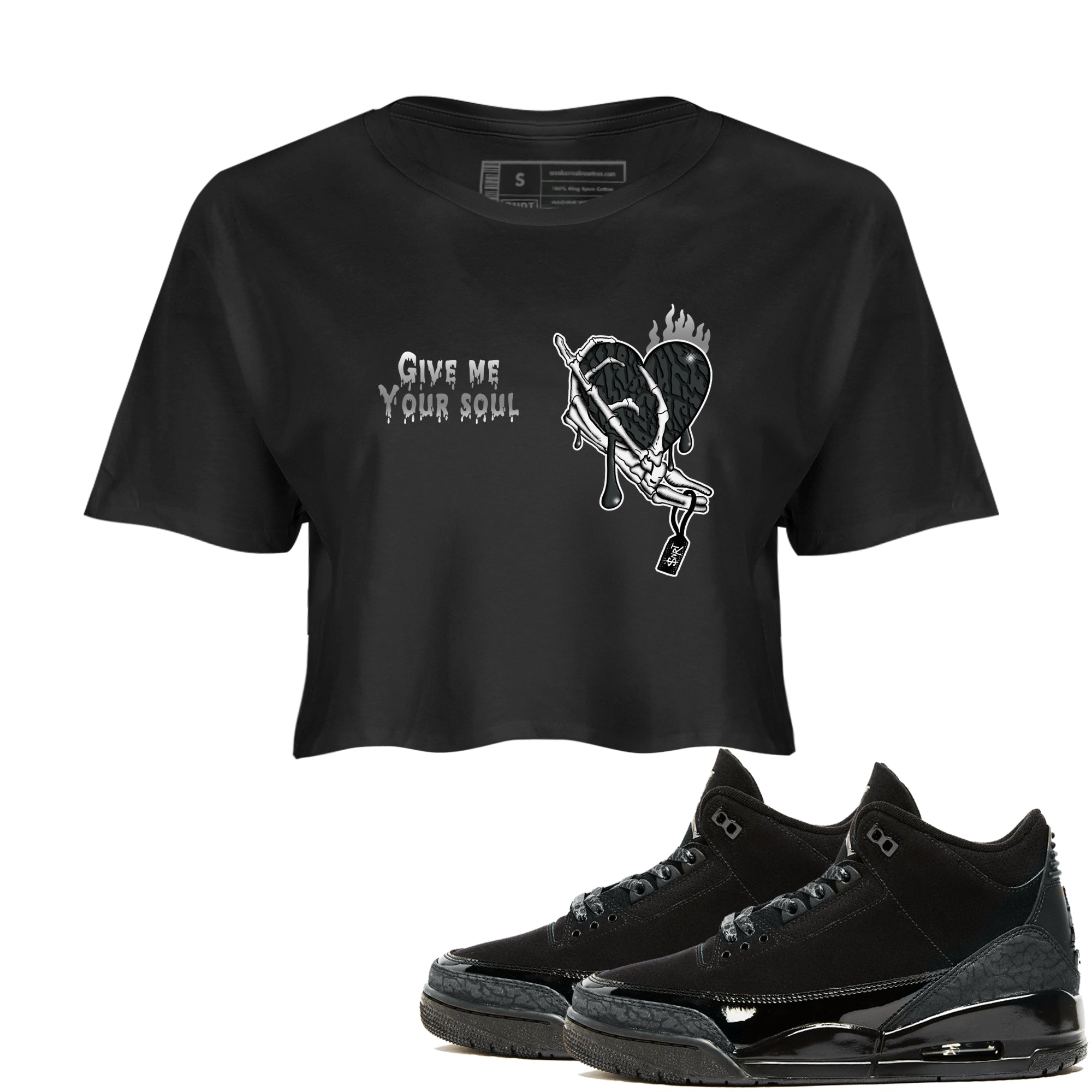 Give Me Your Soul snkmatch Women's Top - Air Jordan 3 Black Cat