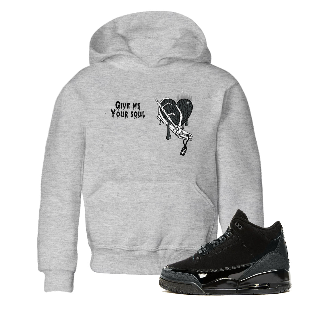 Give Me Your Soul snkmatch Tees Kids - Air Jordan 3 Black Cat