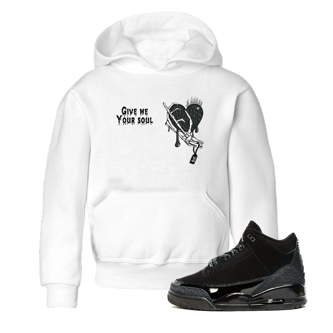 Give Me Your Soul snkmatch Tees Kids - Air Jordan 3 Black Cat