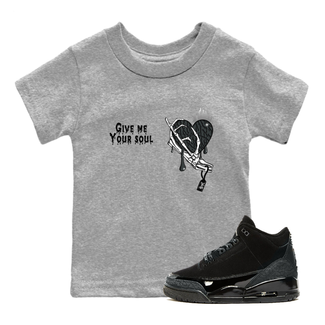 Give Me Your Soul snkmatch Tees Kids - Air Jordan 3 Black Cat