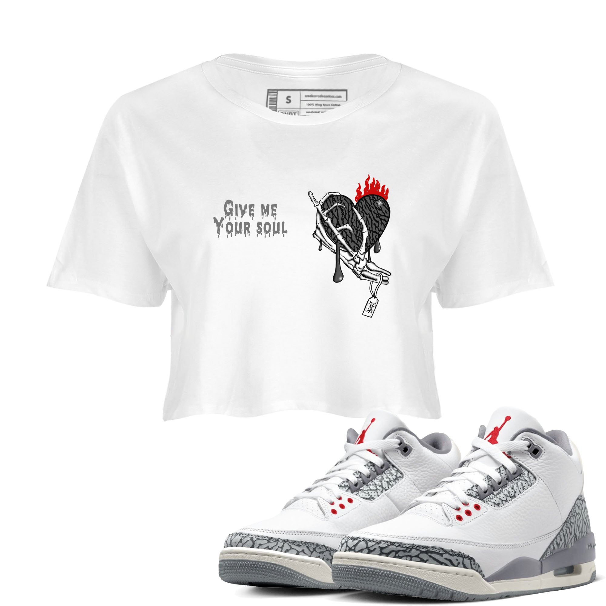 Give Me Your Soul snkmatch Women's Top - Air Jordan 3 Cement Grey