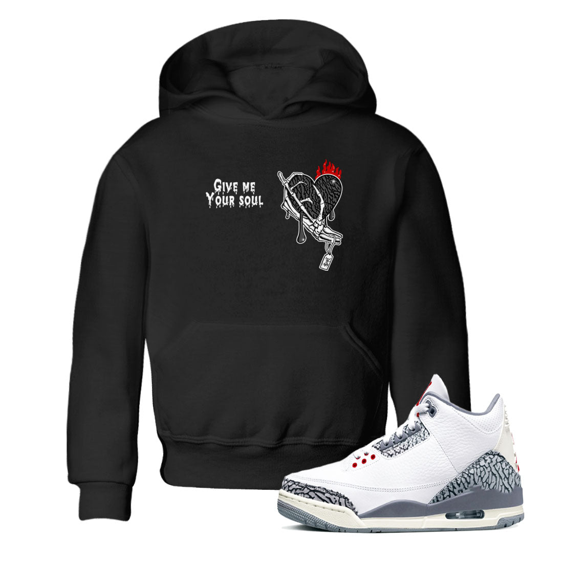 Give Me Your Soul snkmatch Tees Kids - Air Jordan 3 Cement Grey