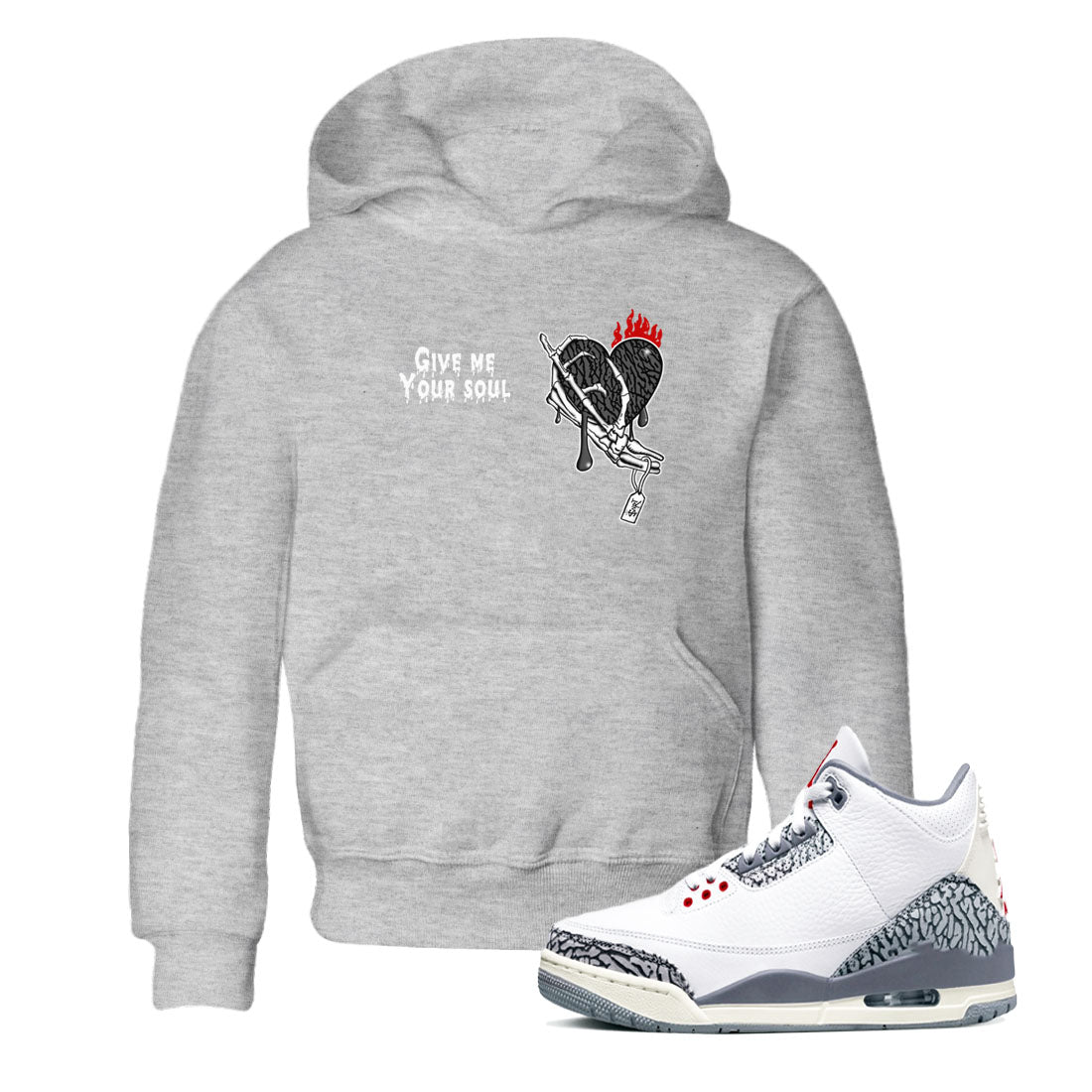 Give Me Your Soul snkmatch Tees Kids - Air Jordan 3 Cement Grey