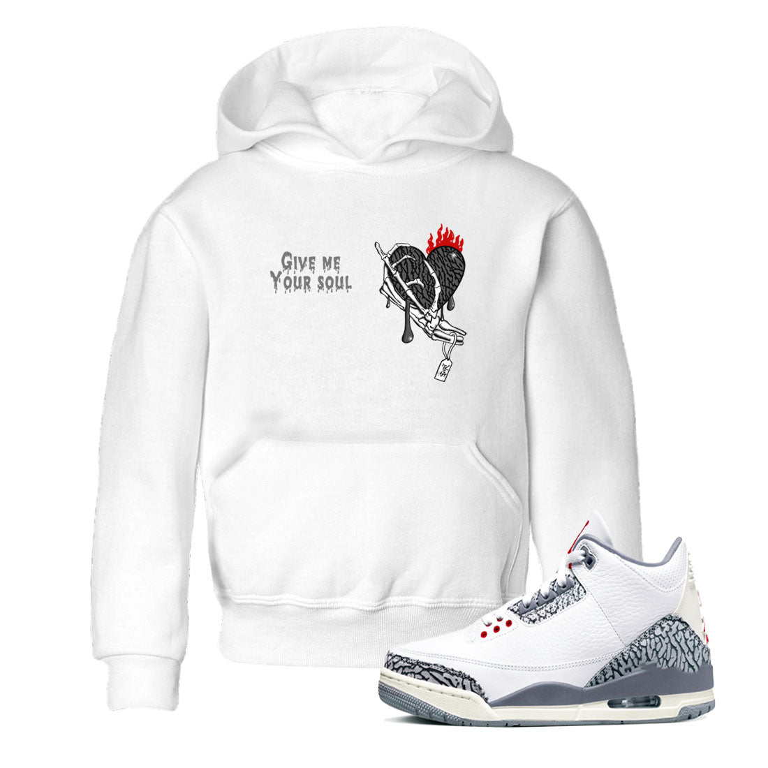 Give Me Your Soul snkmatch Tees Kids - Air Jordan 3 Cement Grey